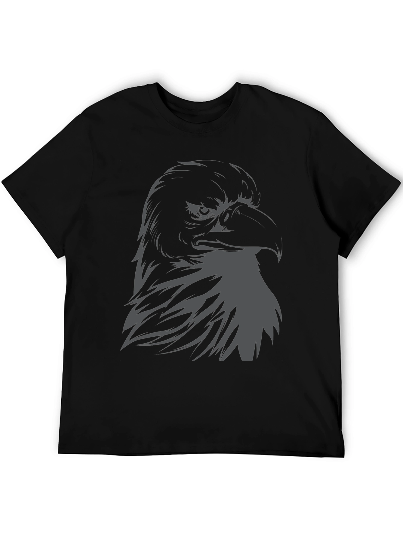 Mens Eagle Graphic Print Black T-Shirt