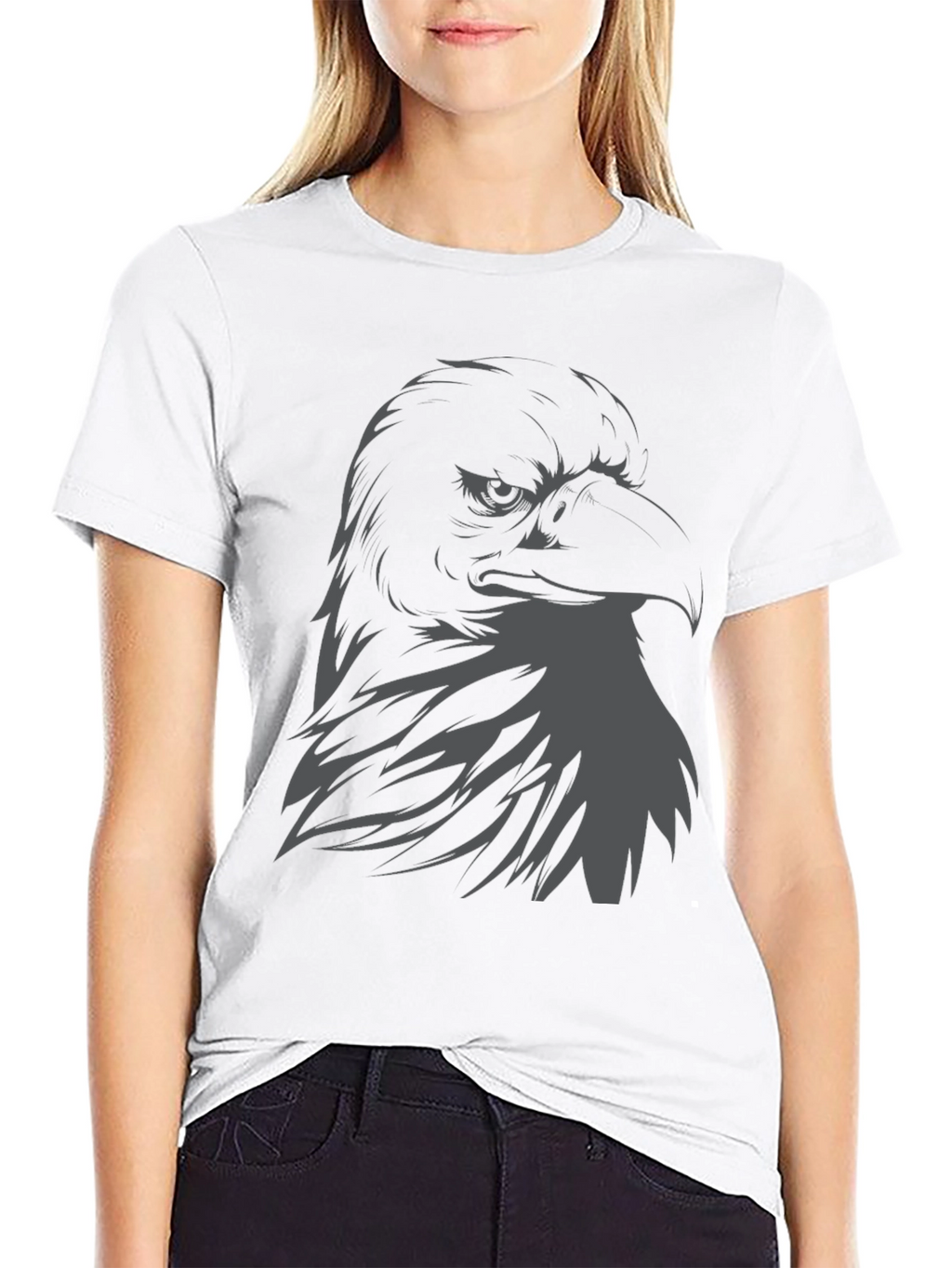 Mens Eagle Graphic Print Black T-Shirt