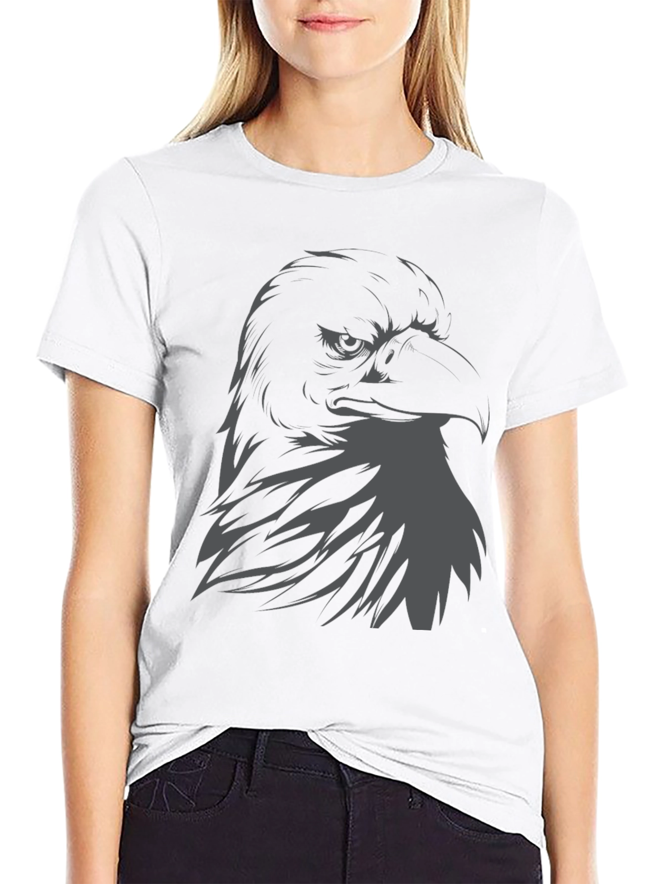 Mens Eagle Graphic Print Black T-Shirt