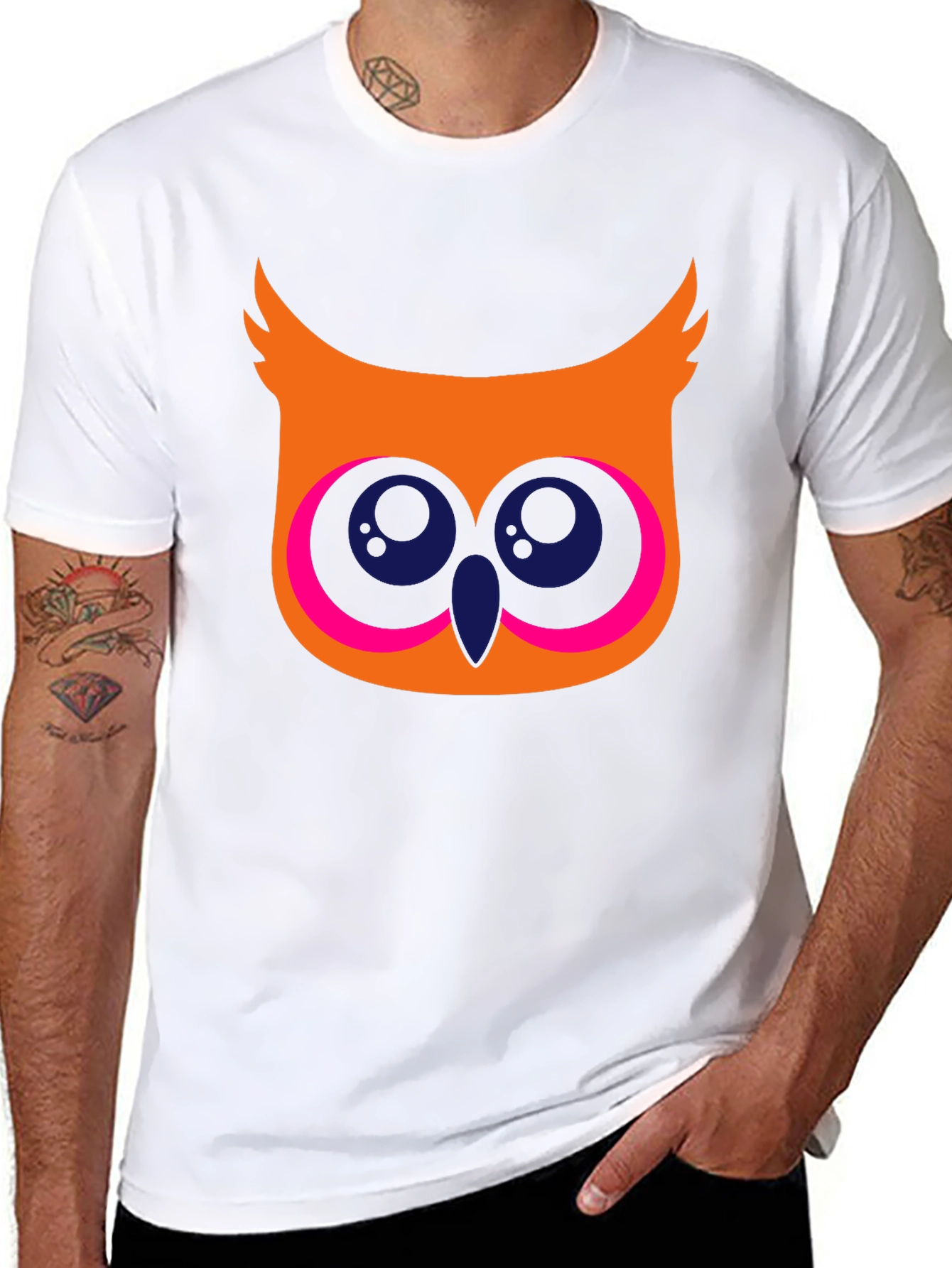 Cool Owl Graphic T-Shirt - Black Cotton Tee