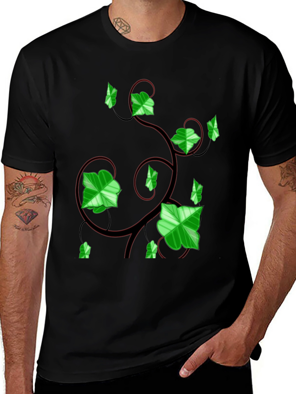 Ivy Vine Graphic Tee - Black