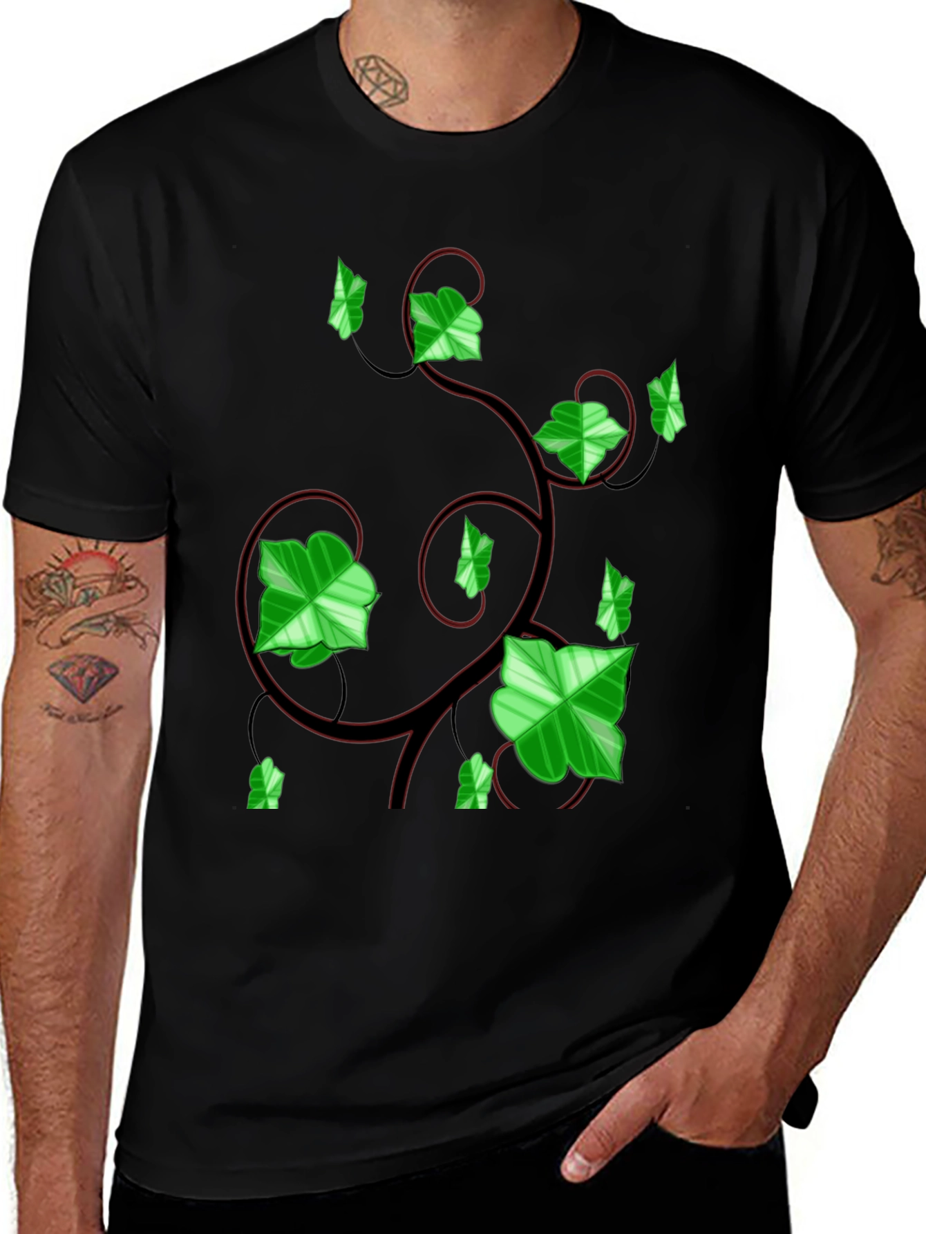 Ivy Vine Graphic Tee - Black