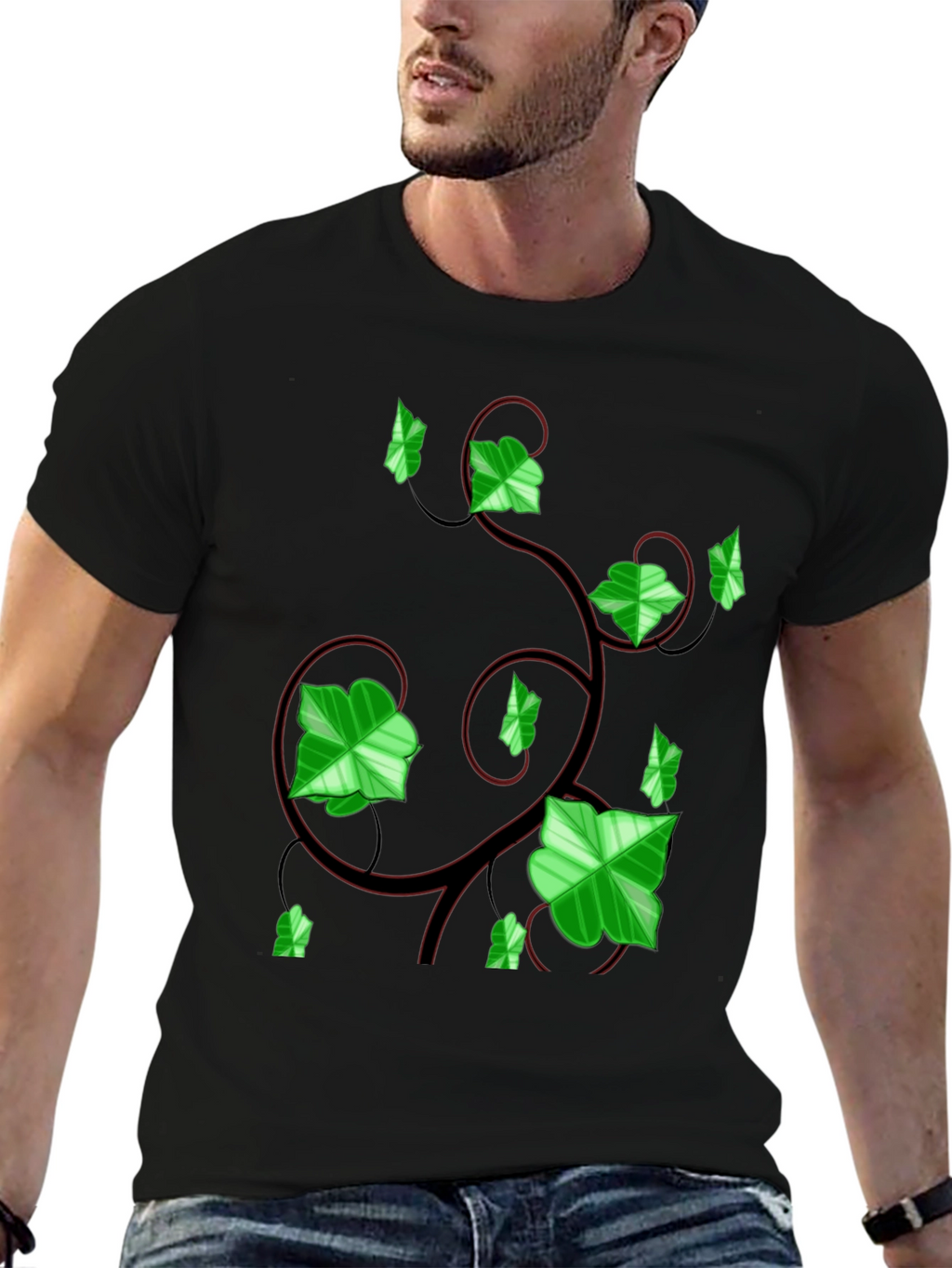 Ivy Vine Graphic Tee - Black