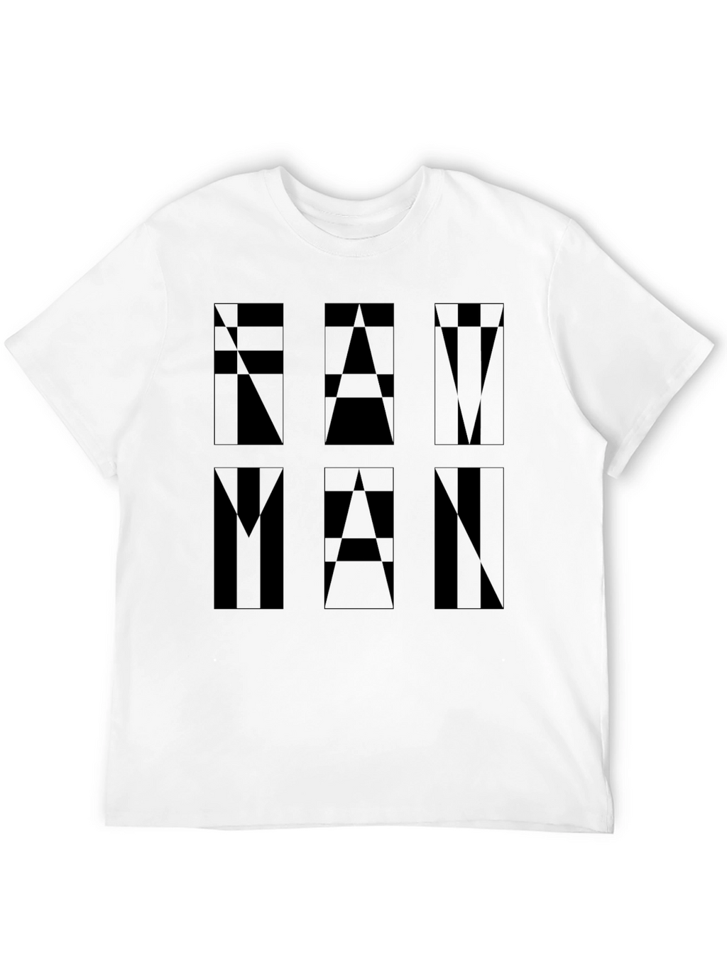 Geometric FAM MAN Graphic Tee - Black