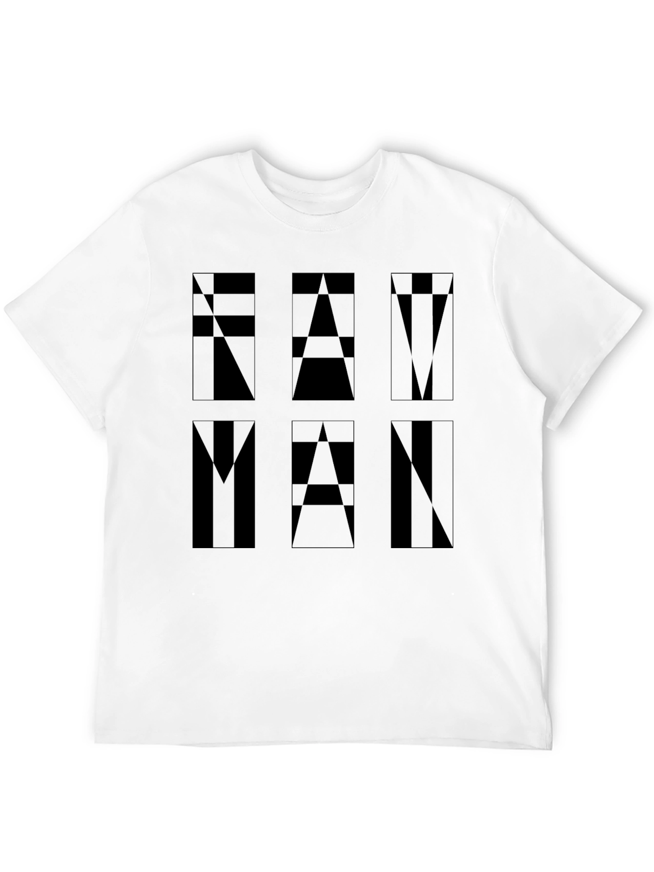 Geometric FAM MAN Graphic Tee - Black