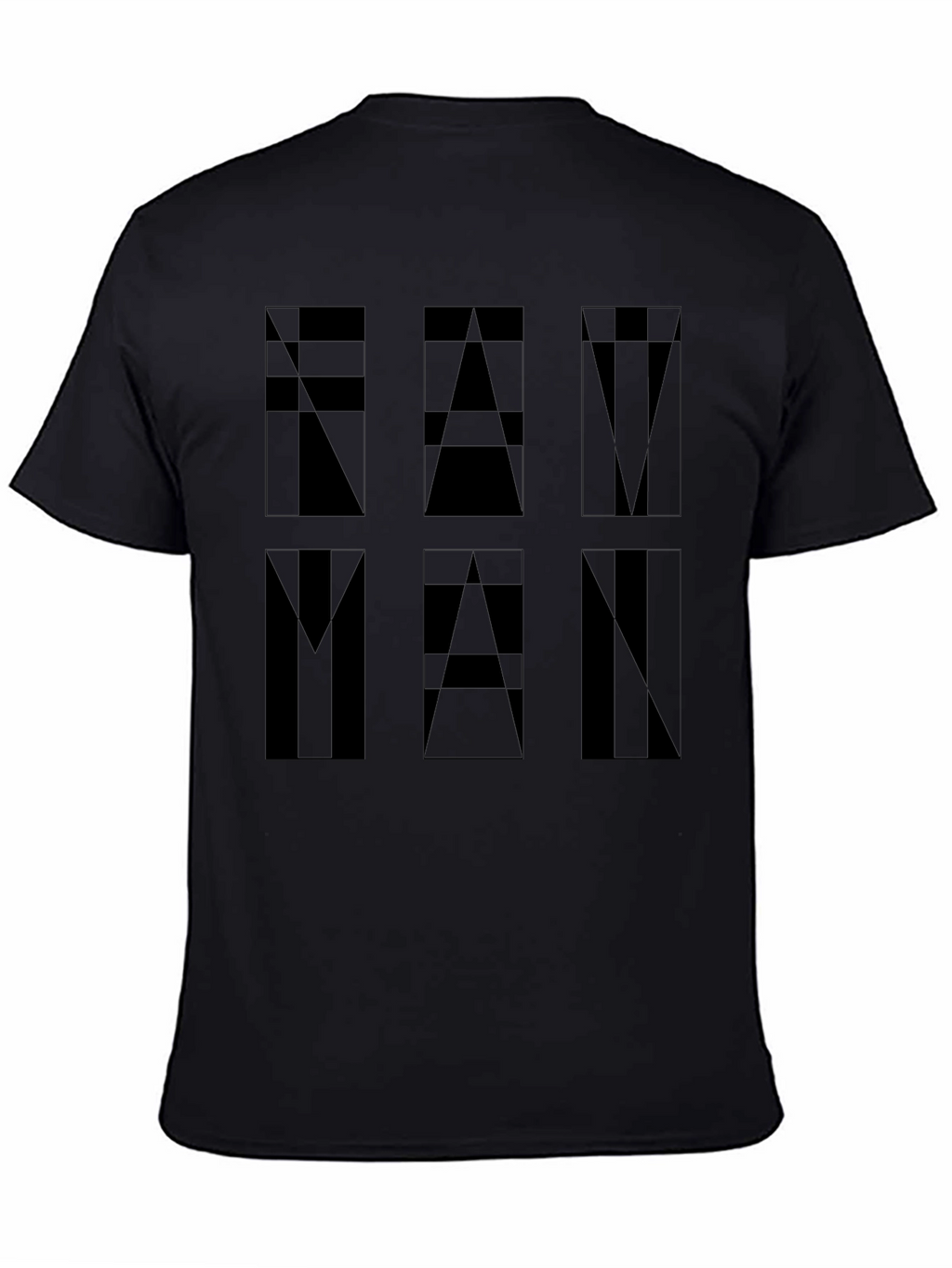 Geometric FAM MAN Graphic Tee - Black