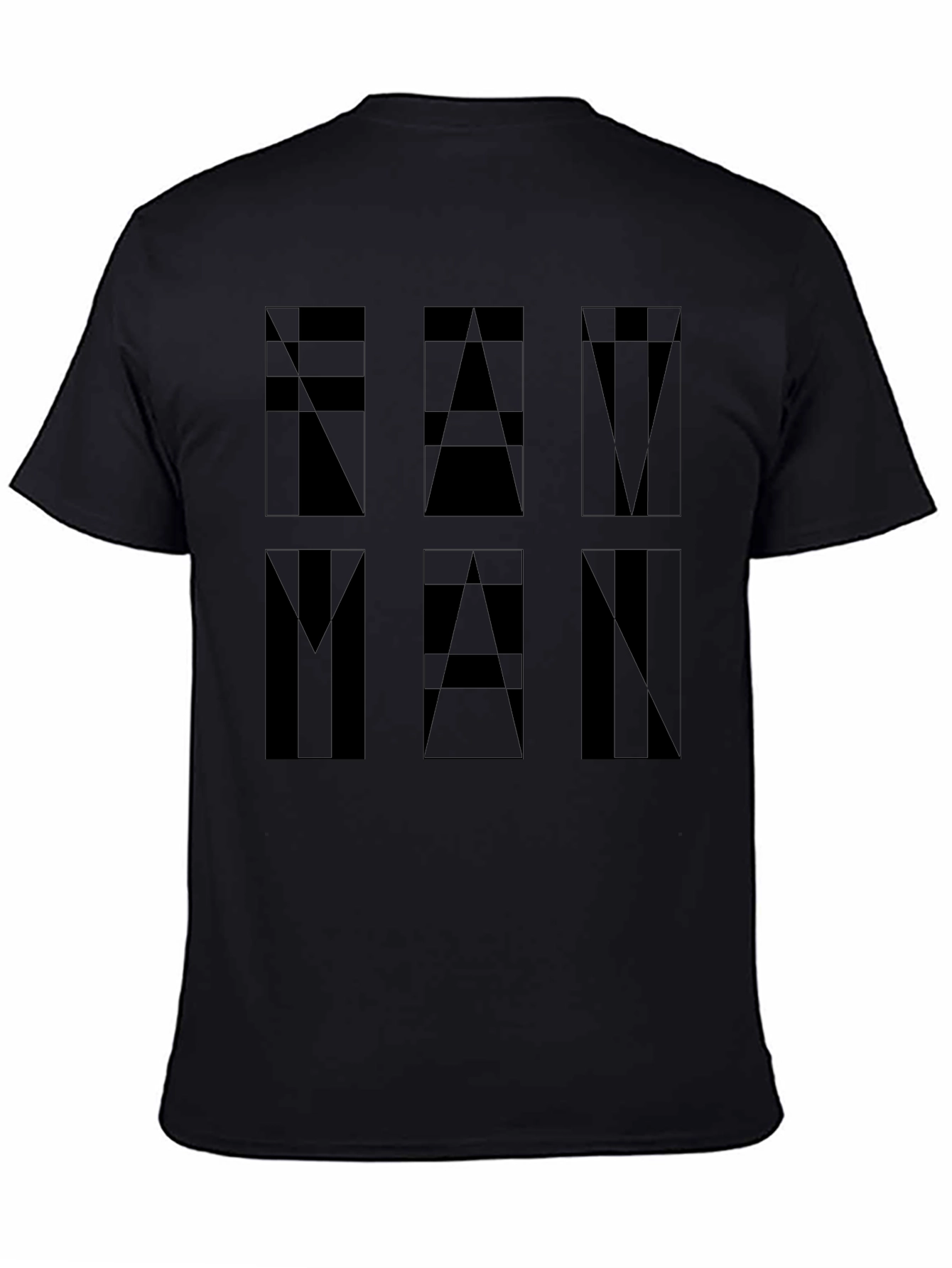 Geometric FAM MAN Graphic Tee - Black