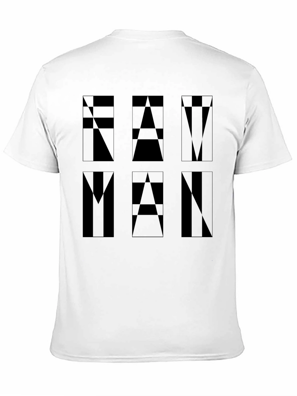 Geometric FAM MAN Graphic Tee - Black