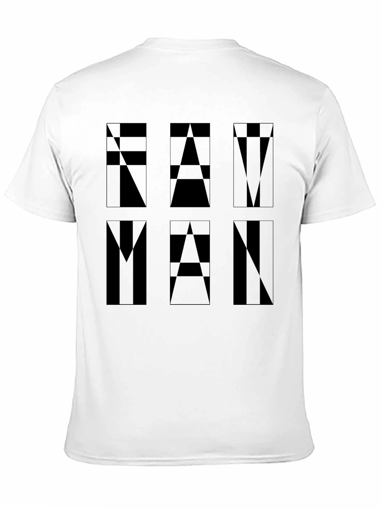 Geometric FAM MAN Graphic Tee - Black