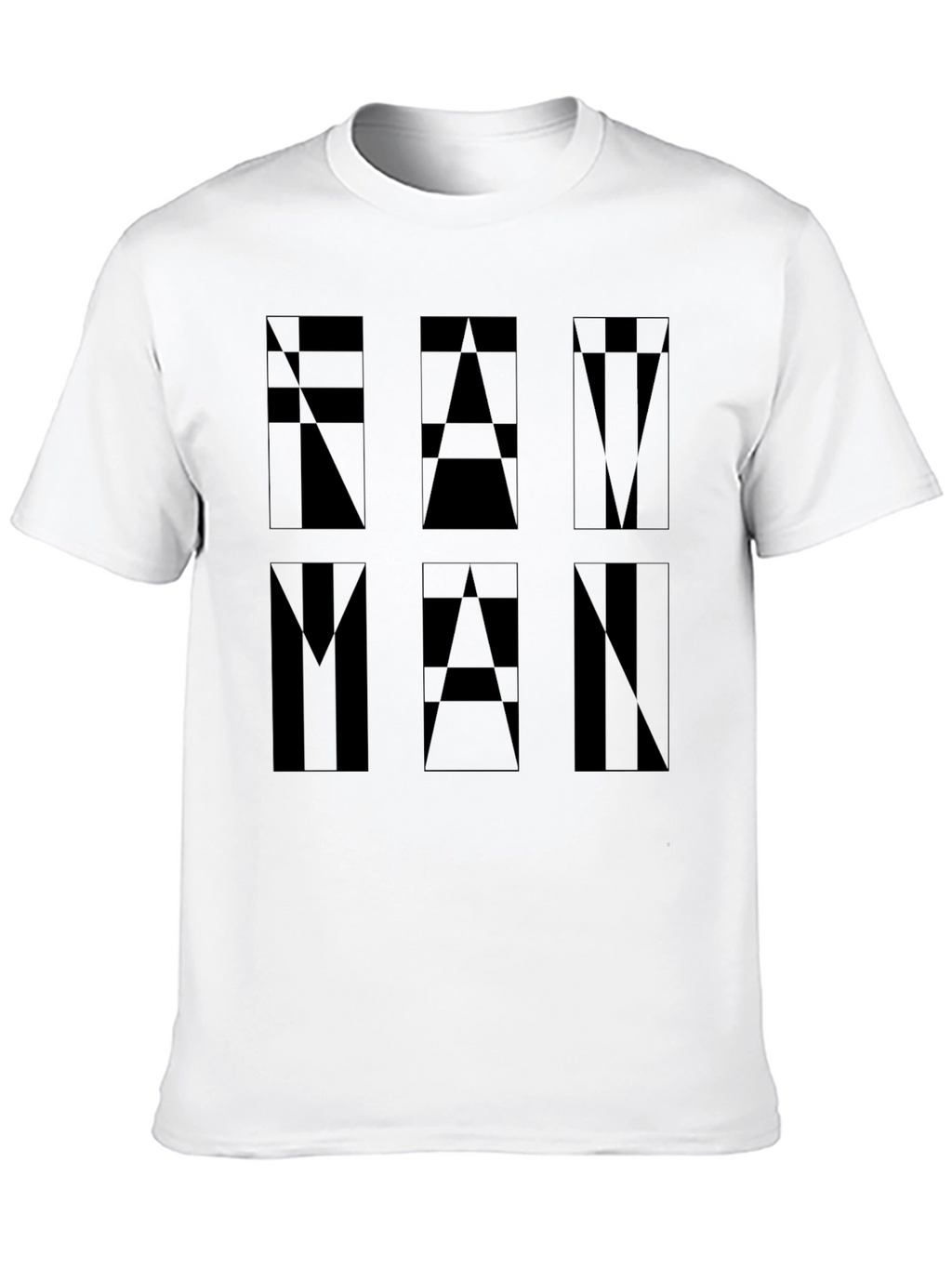 Geometric FAM MAN Graphic Tee - Black