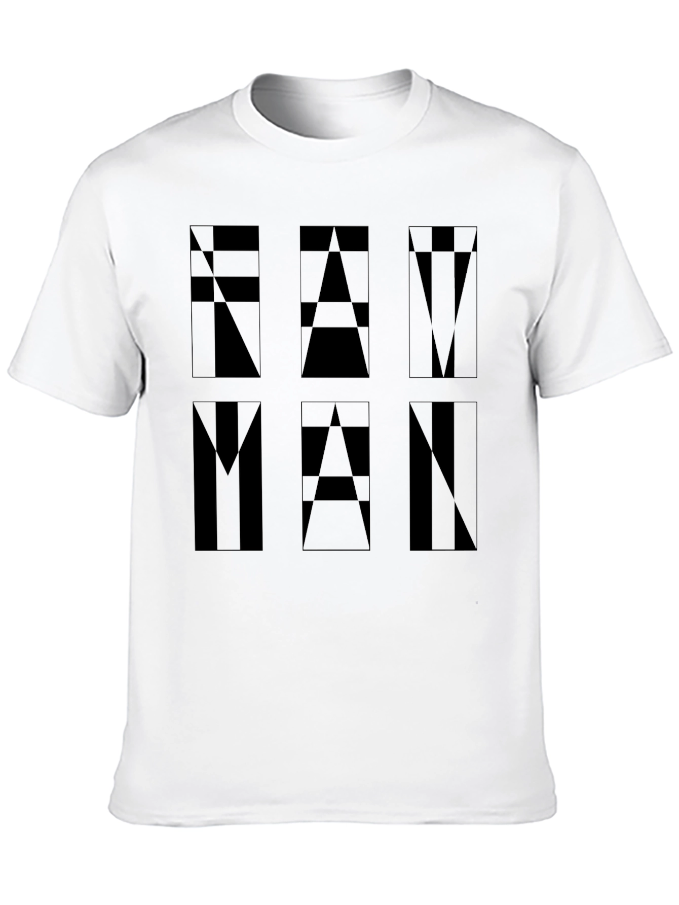Geometric FAM MAN Graphic Tee - Black