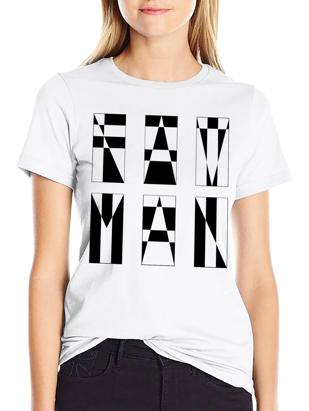Geometric FAM MAN Graphic Tee - Black