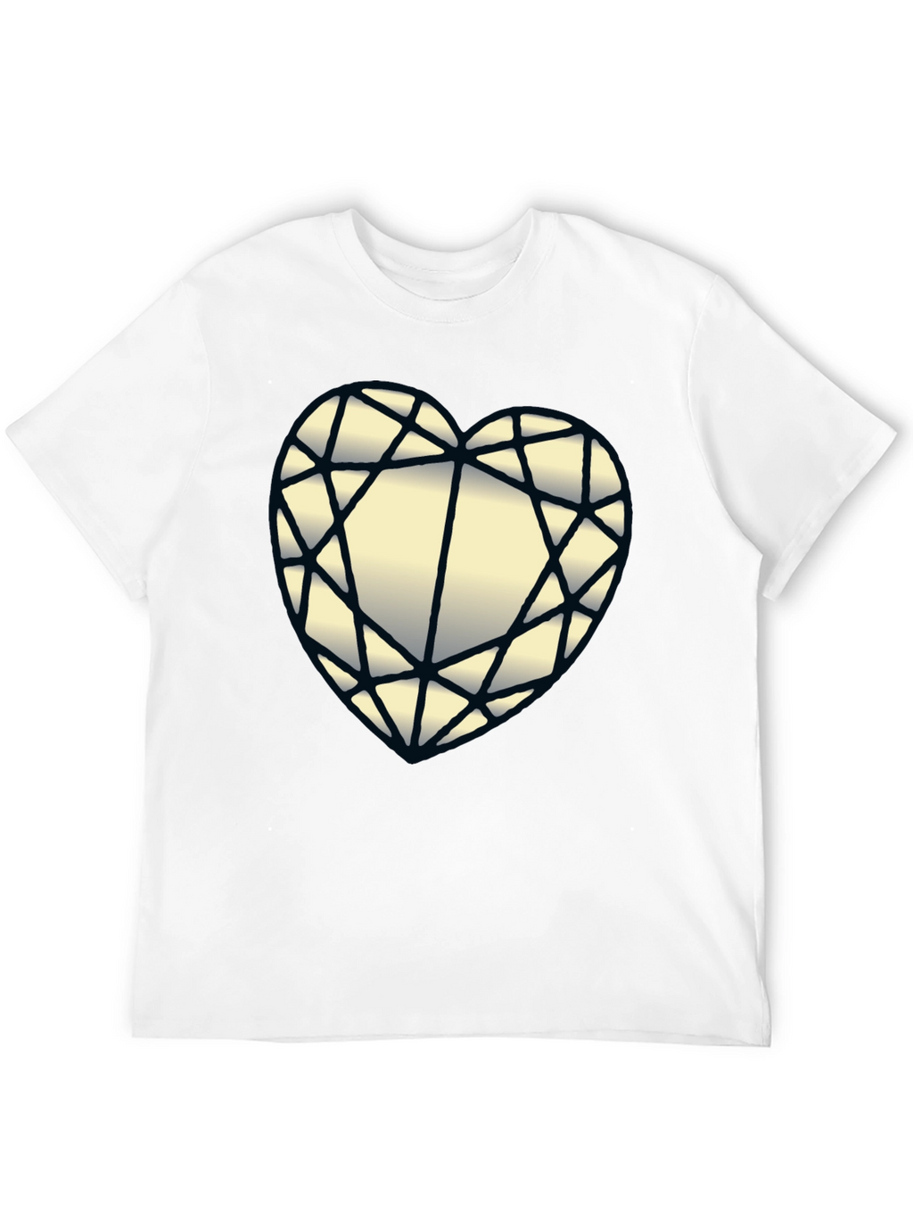 Diamond Heart Graphic Black T-Shirt
