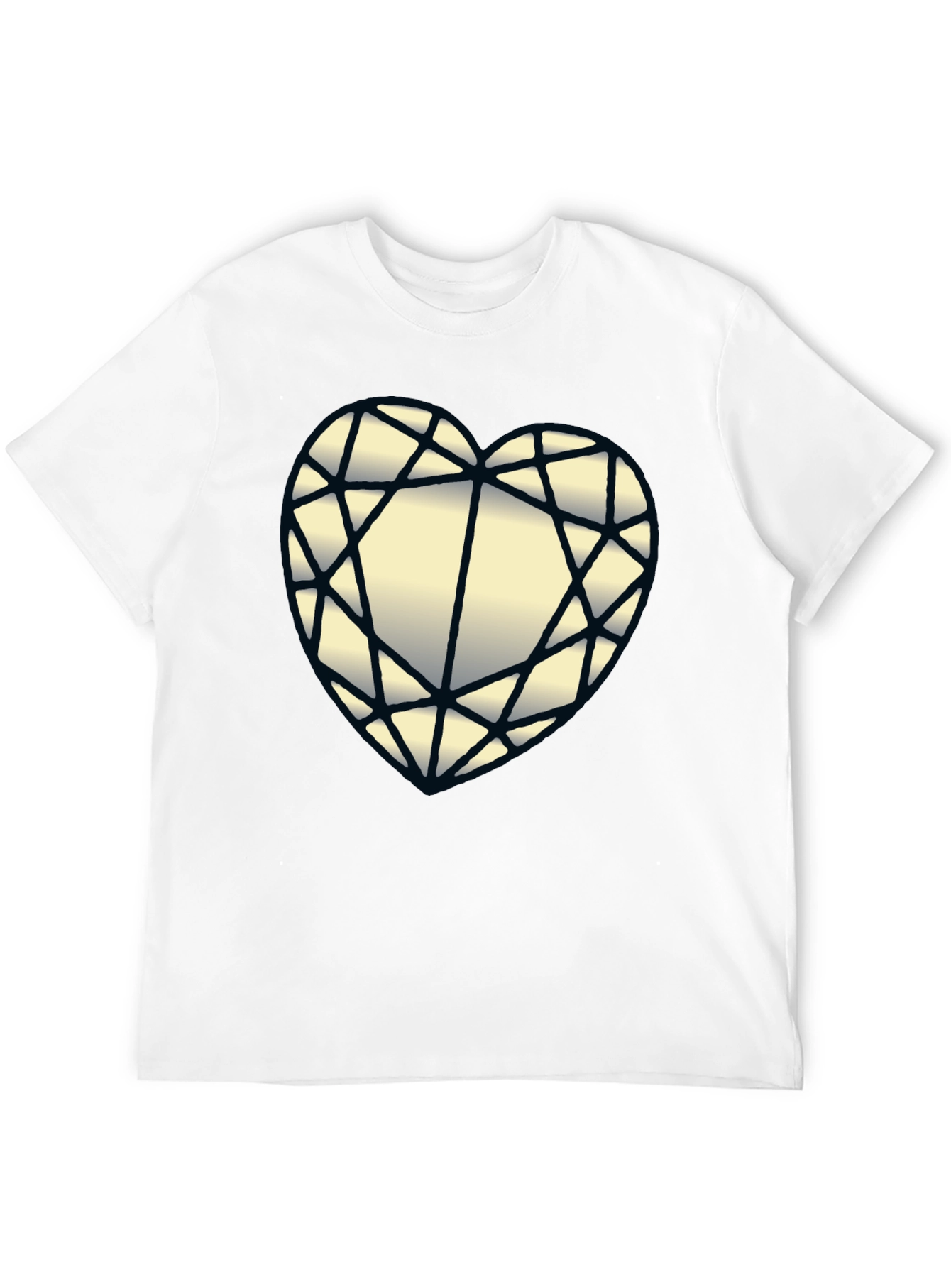 Diamond Heart Graphic Black T-Shirt