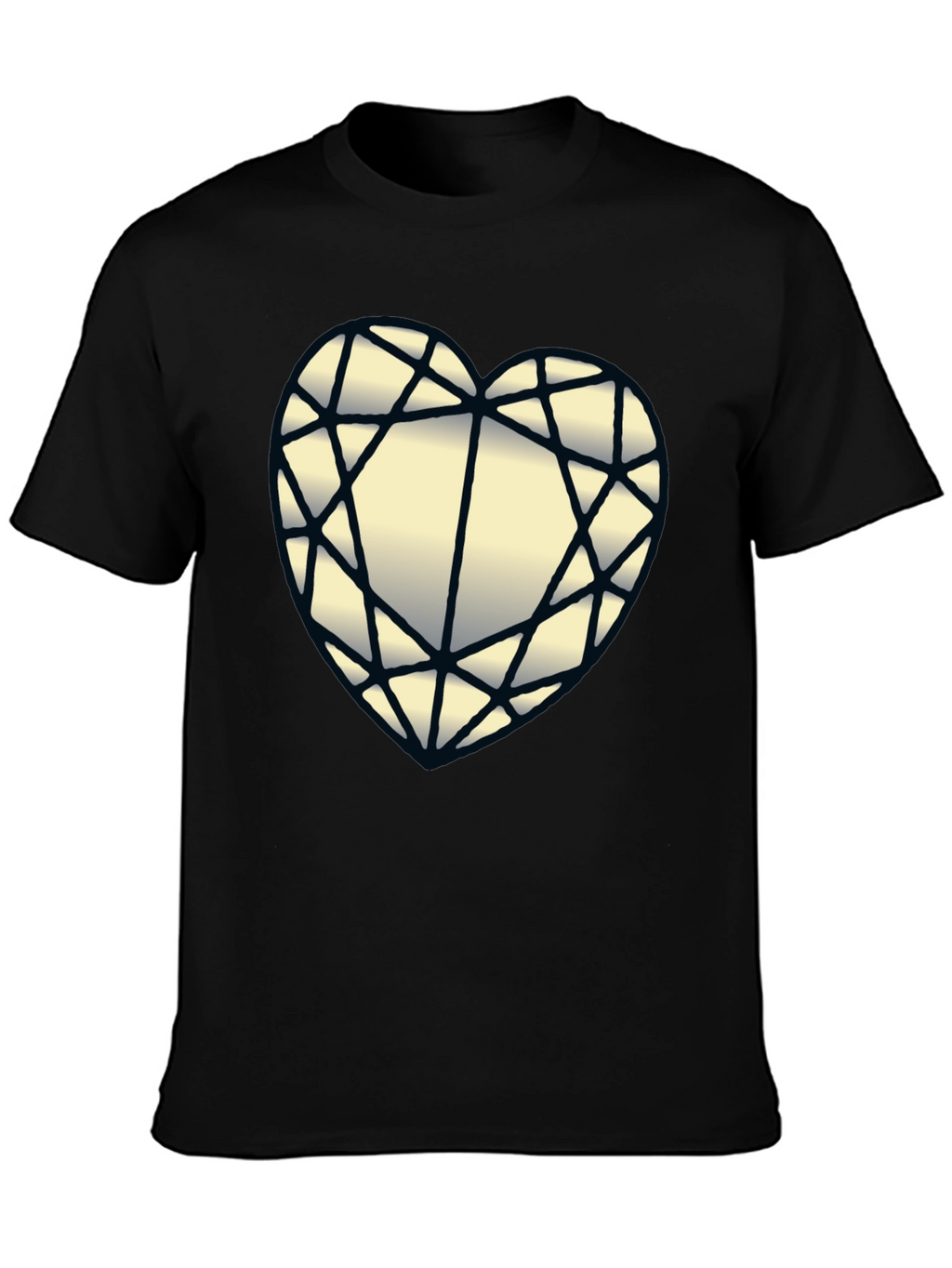 Diamond Heart Graphic Black T-Shirt