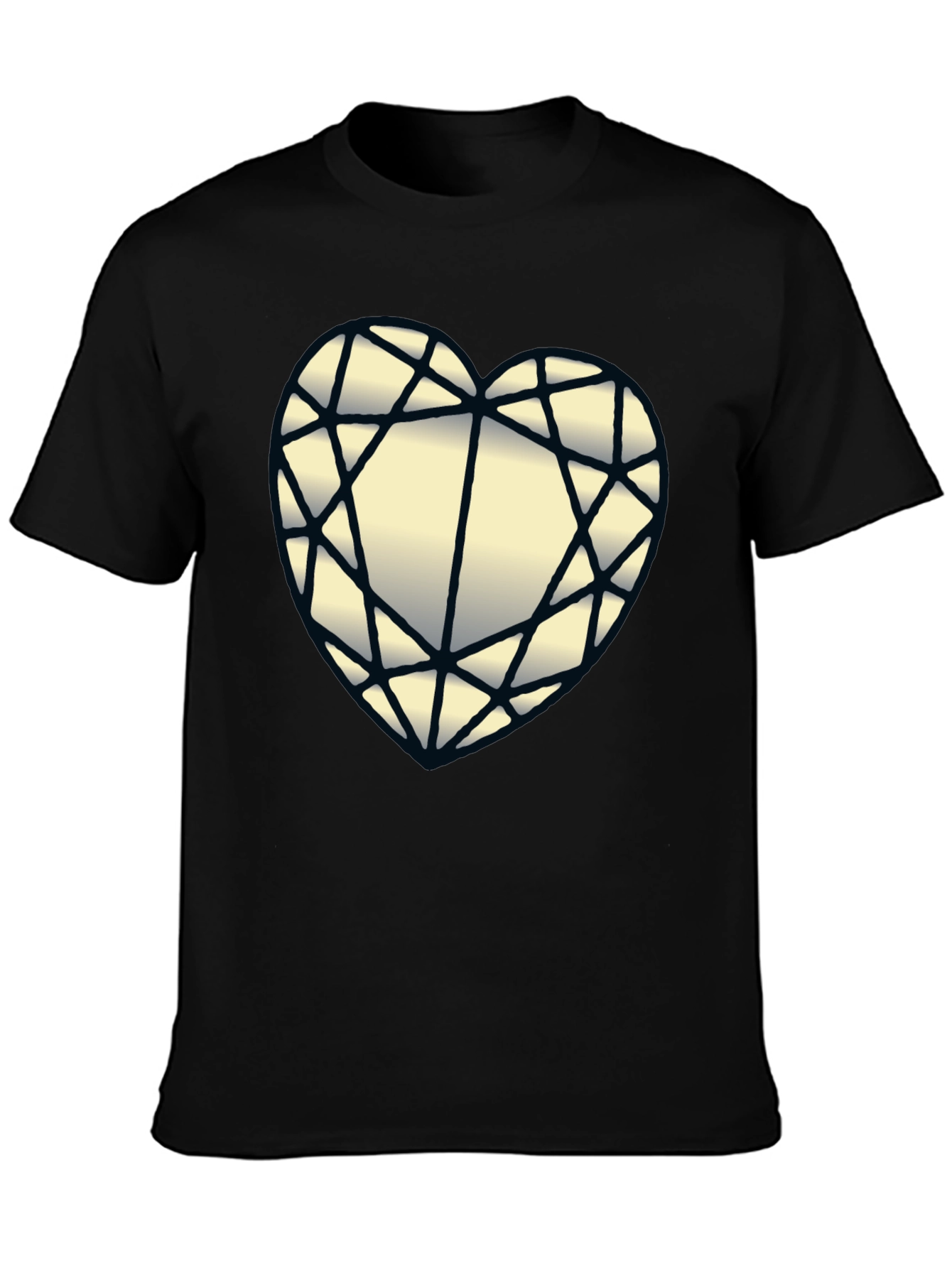 Diamond Heart Graphic Black T-Shirt