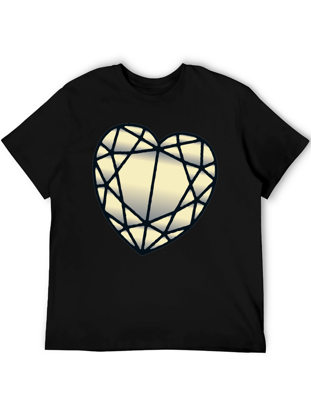 Diamond Heart Graphic Black T-Shirt