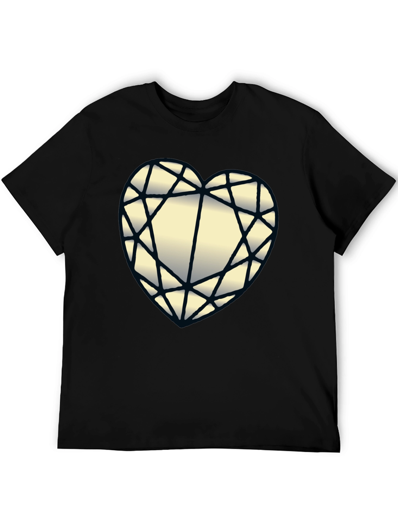 Diamond Heart Graphic Black T-Shirt