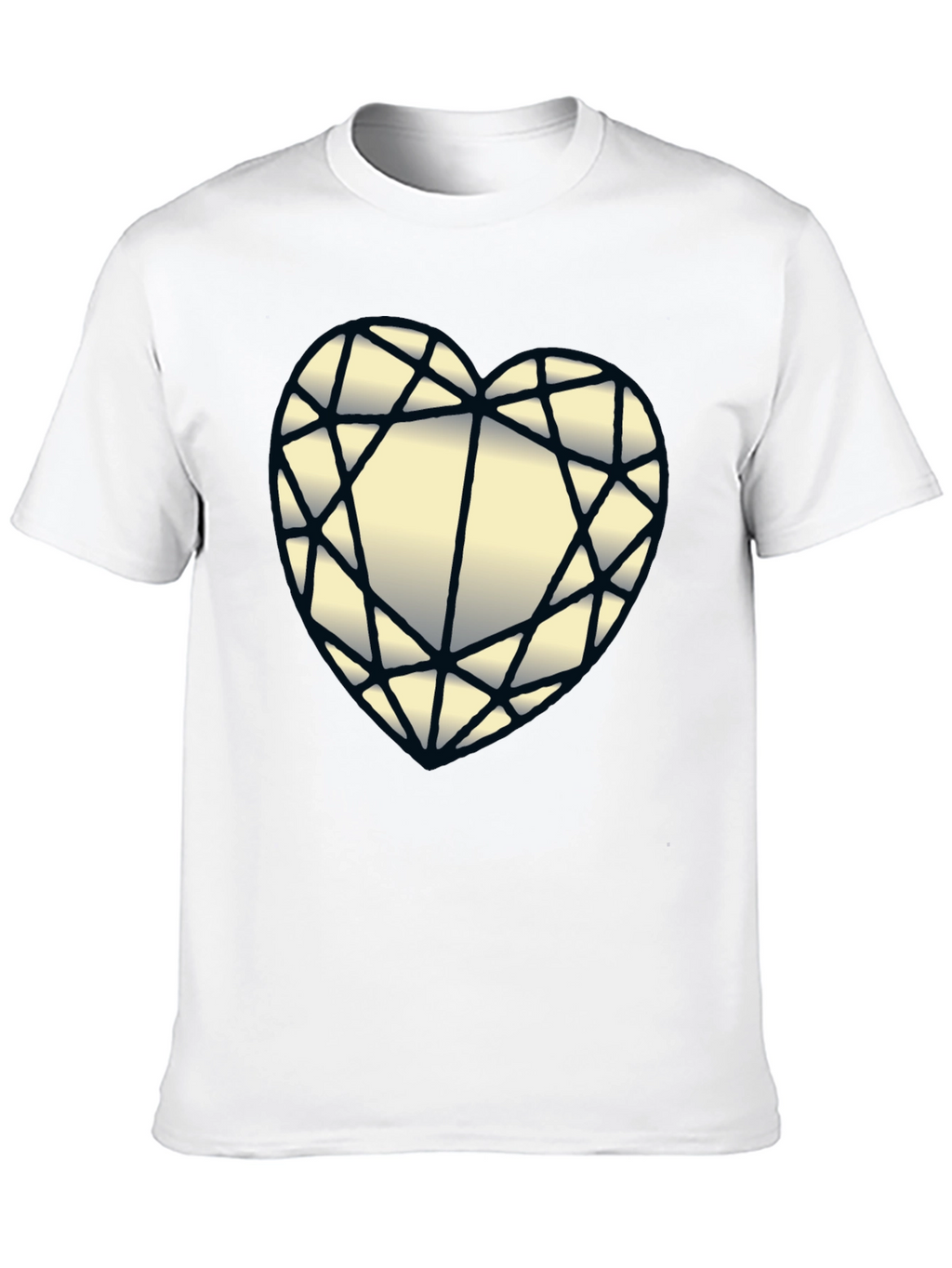 Diamond Heart Graphic Black T-Shirt