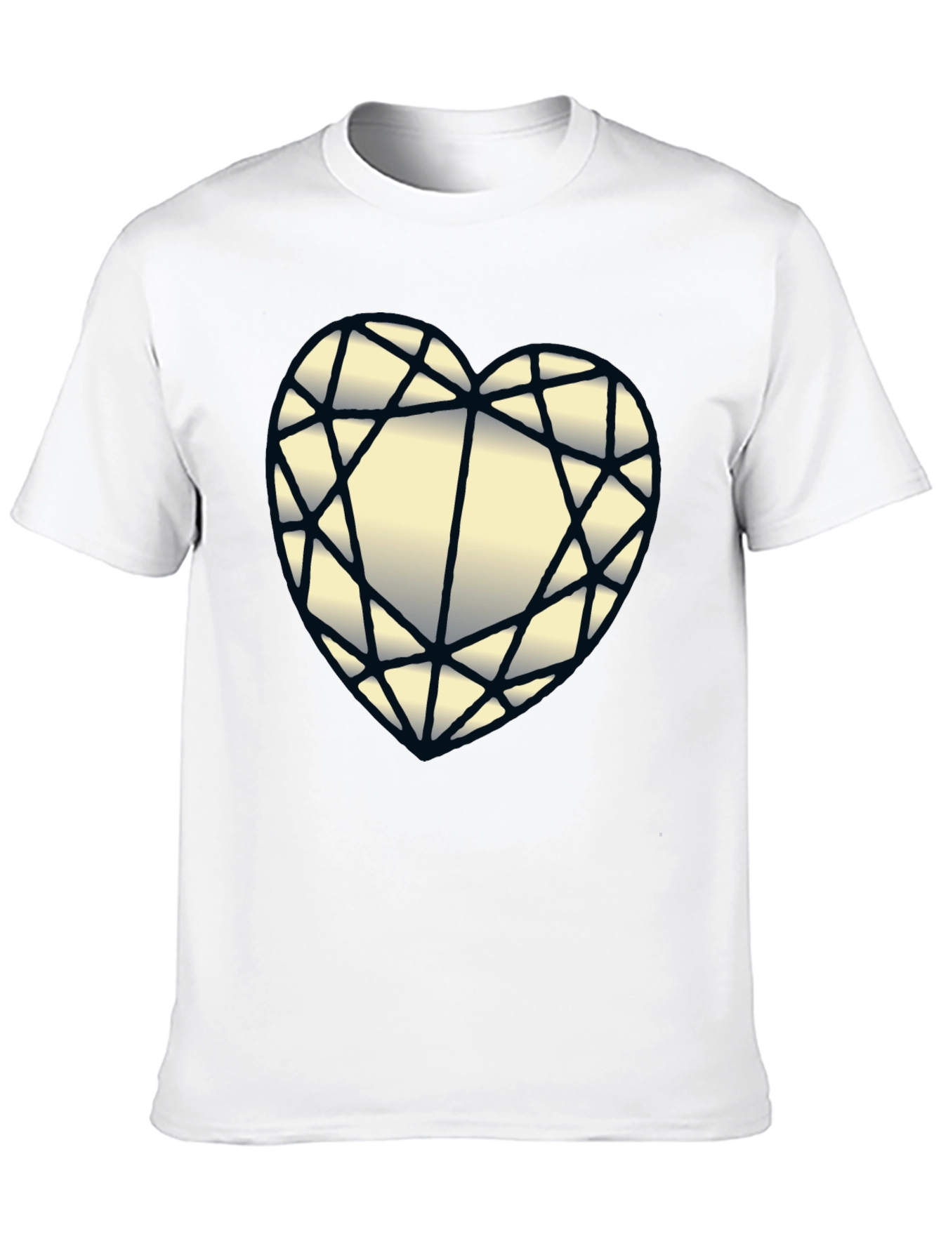 Diamond Heart Graphic Black T-Shirt