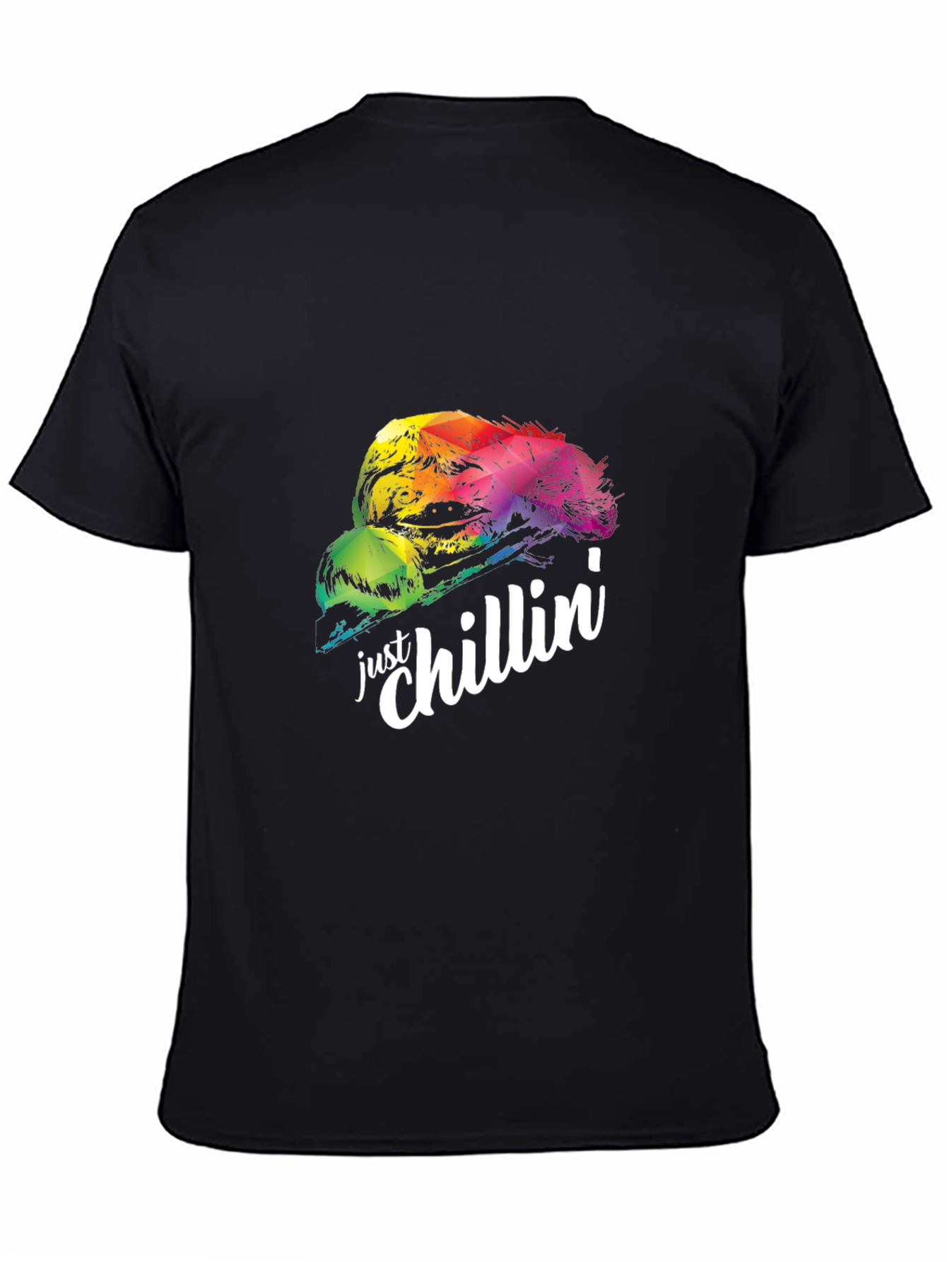 Just Chillin Sloth Graphic Tee - Black Cotton Comfort