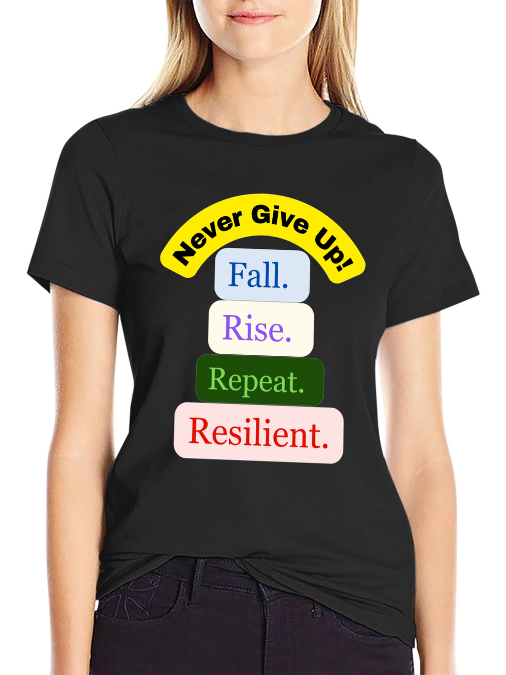 Inspirational Never Give Up Graphic Tee