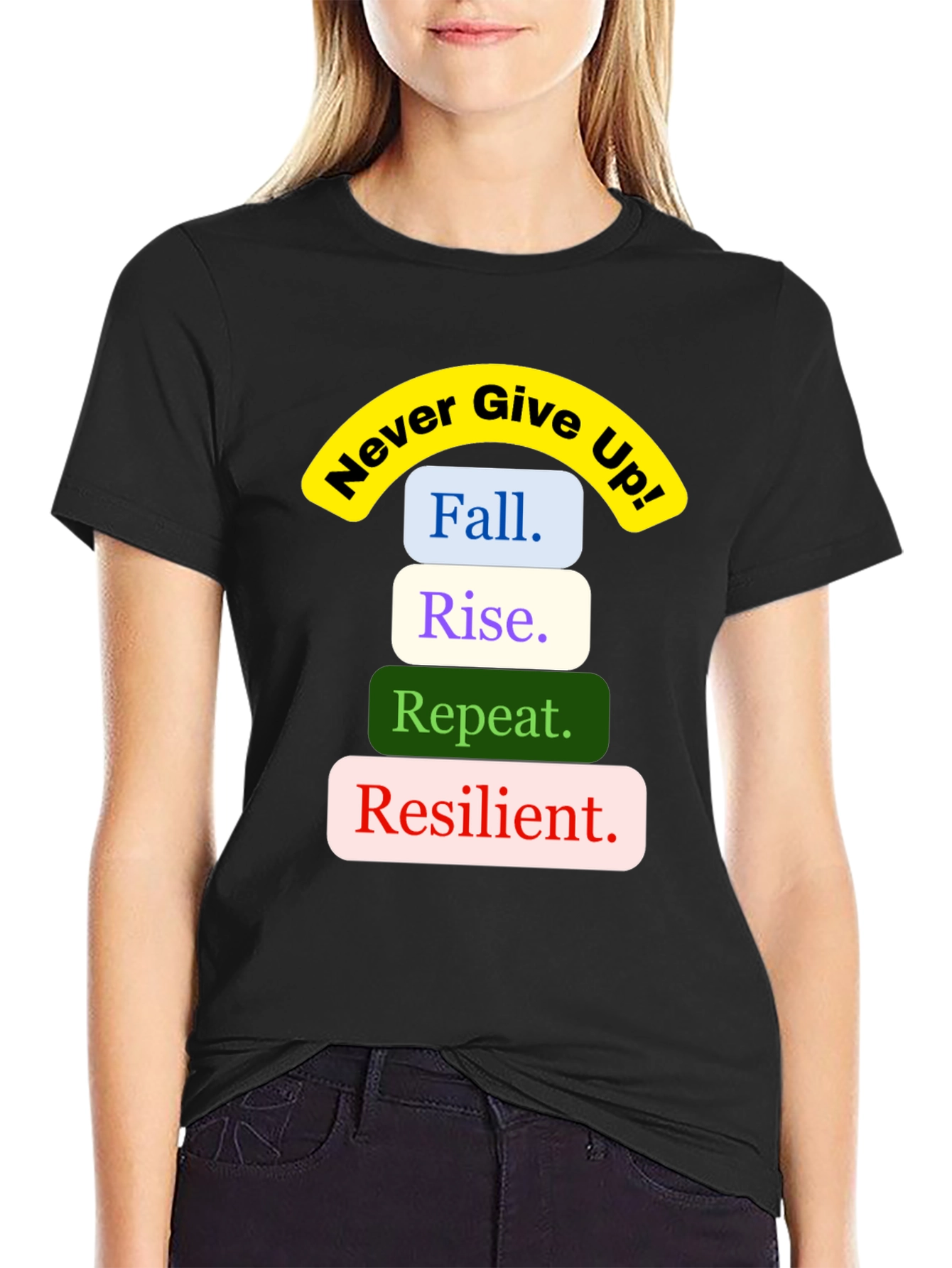 Inspirational Never Give Up Graphic Tee