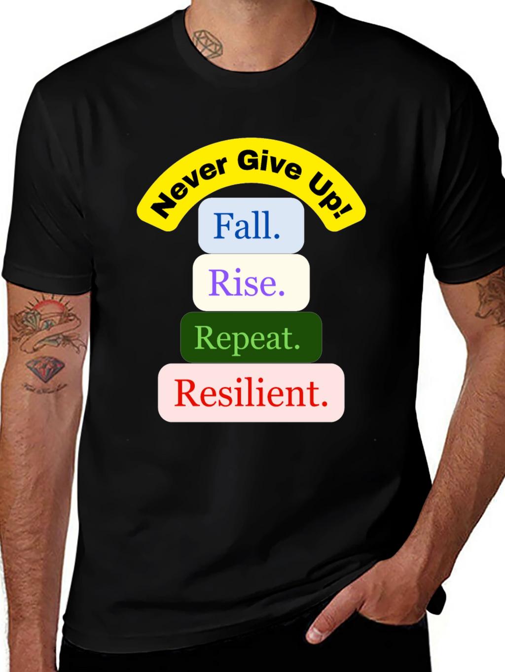 Inspirational Never Give Up Graphic Tee