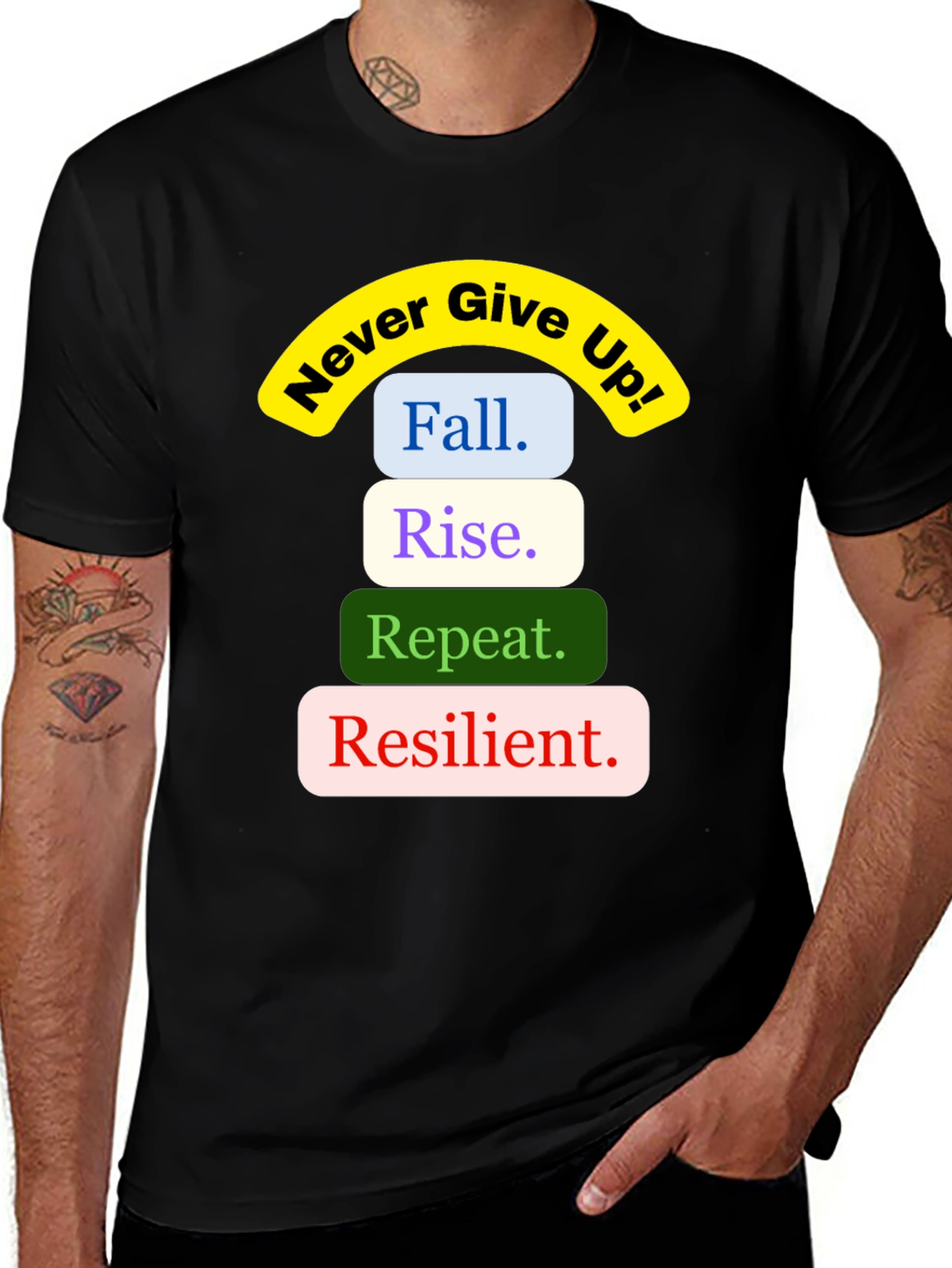 Inspirational Never Give Up Graphic Tee