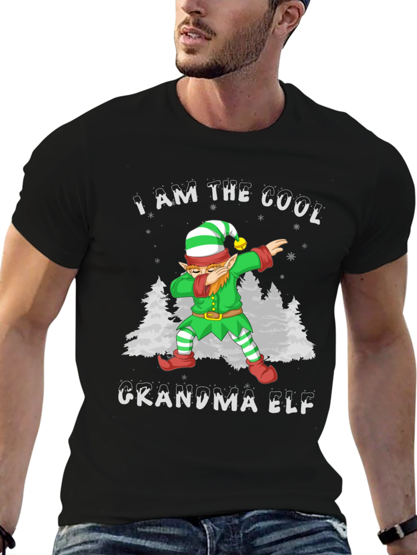 Cool Grandma Elf Dabbing Christmas T-Shirt