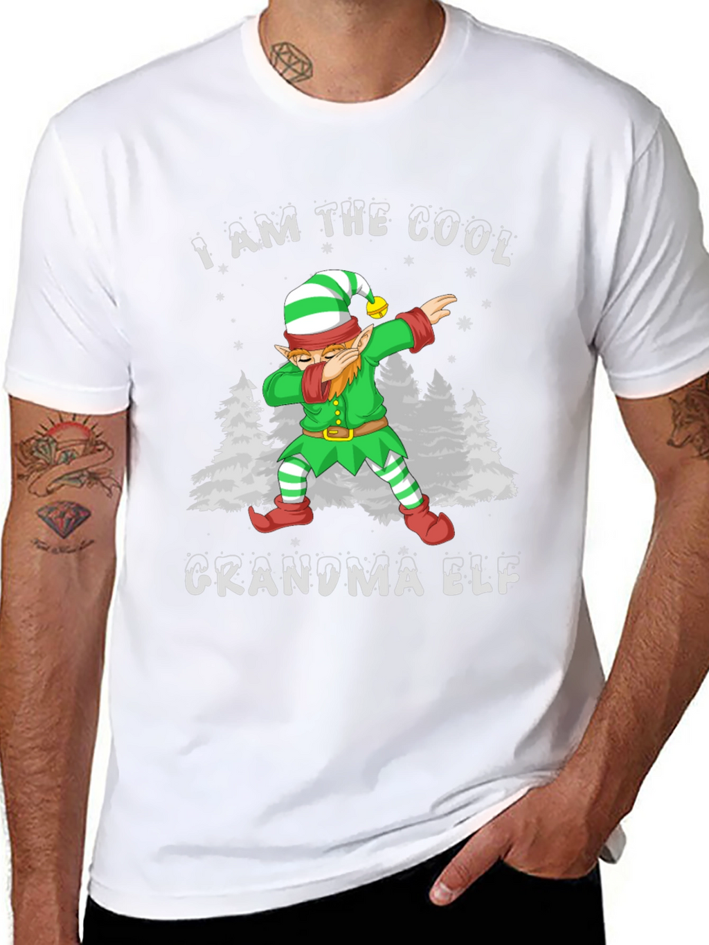 Cool Grandma Elf Dabbing Christmas T-Shirt