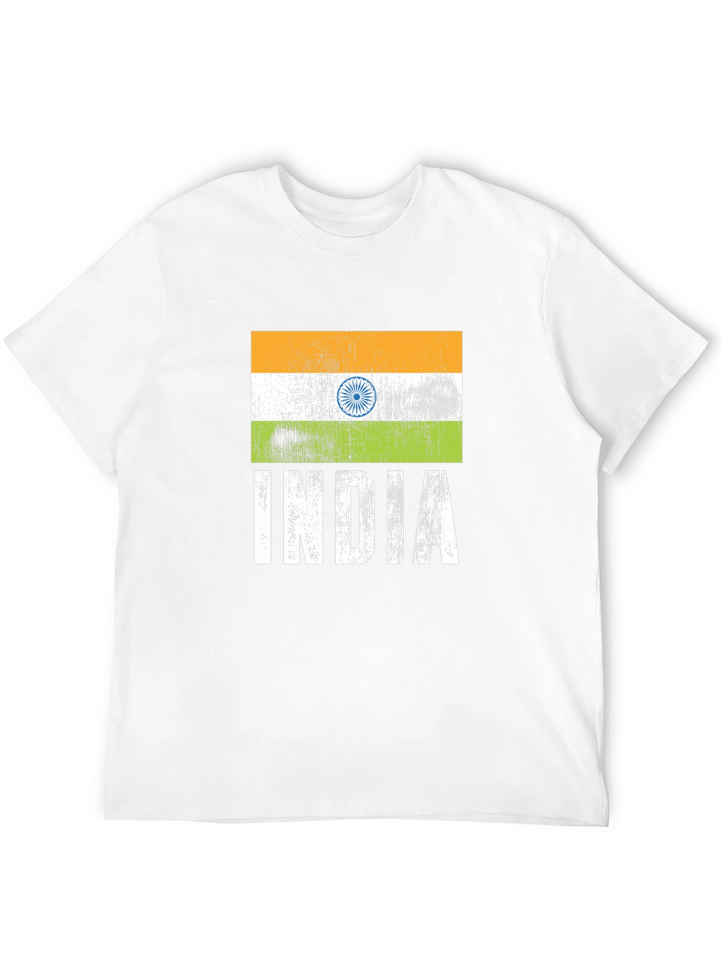 India Flag Graphic Tee - Black Cotton T-Shirt