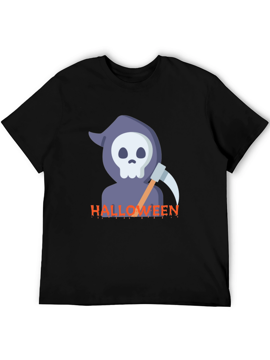 Halloween Reaper Graphic Black T-Shirt
