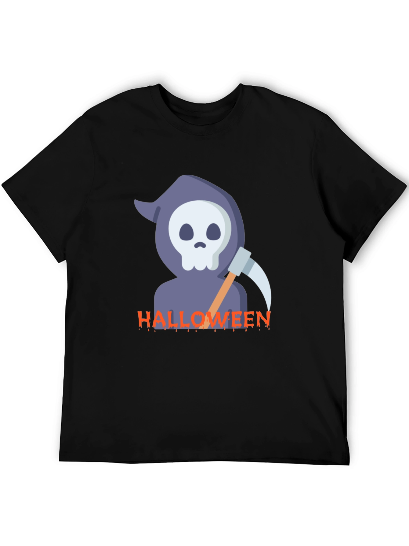 Halloween Reaper Graphic Black T-Shirt