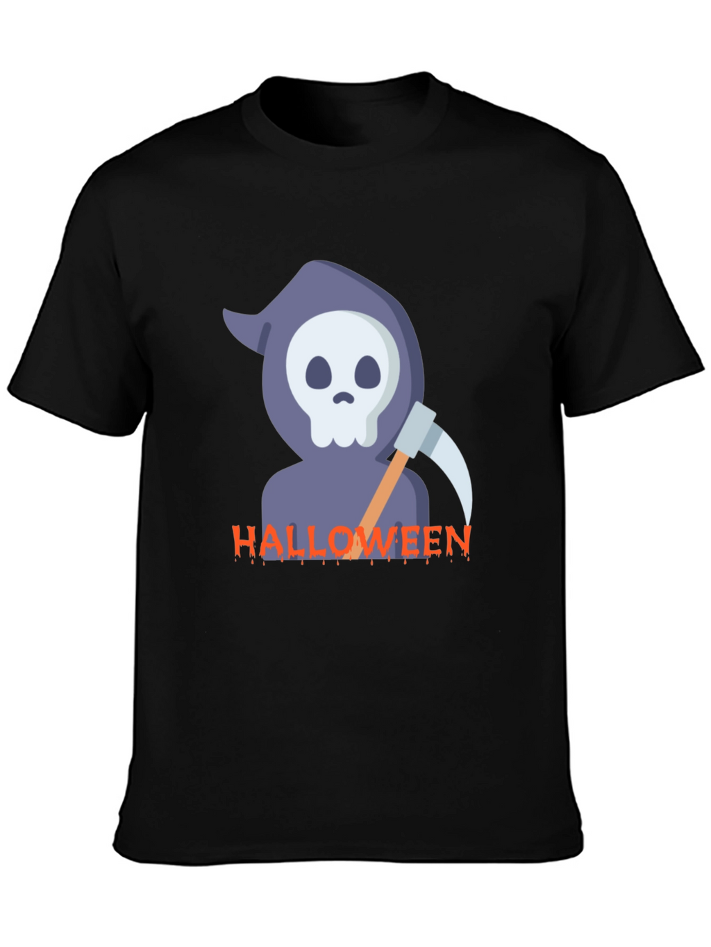 Halloween Reaper Graphic Black T-Shirt