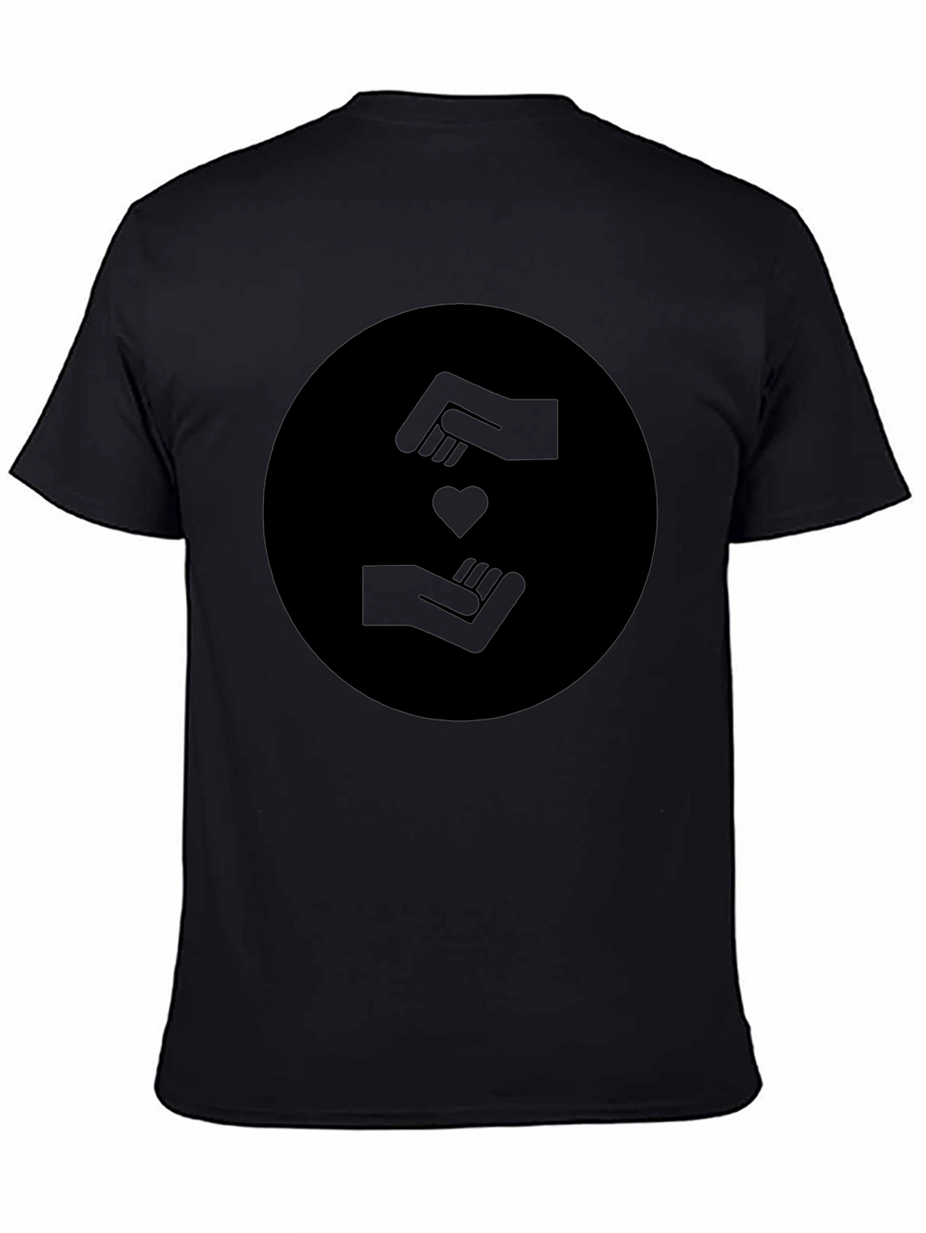 Heart Hands Graphic Black T-Shirt