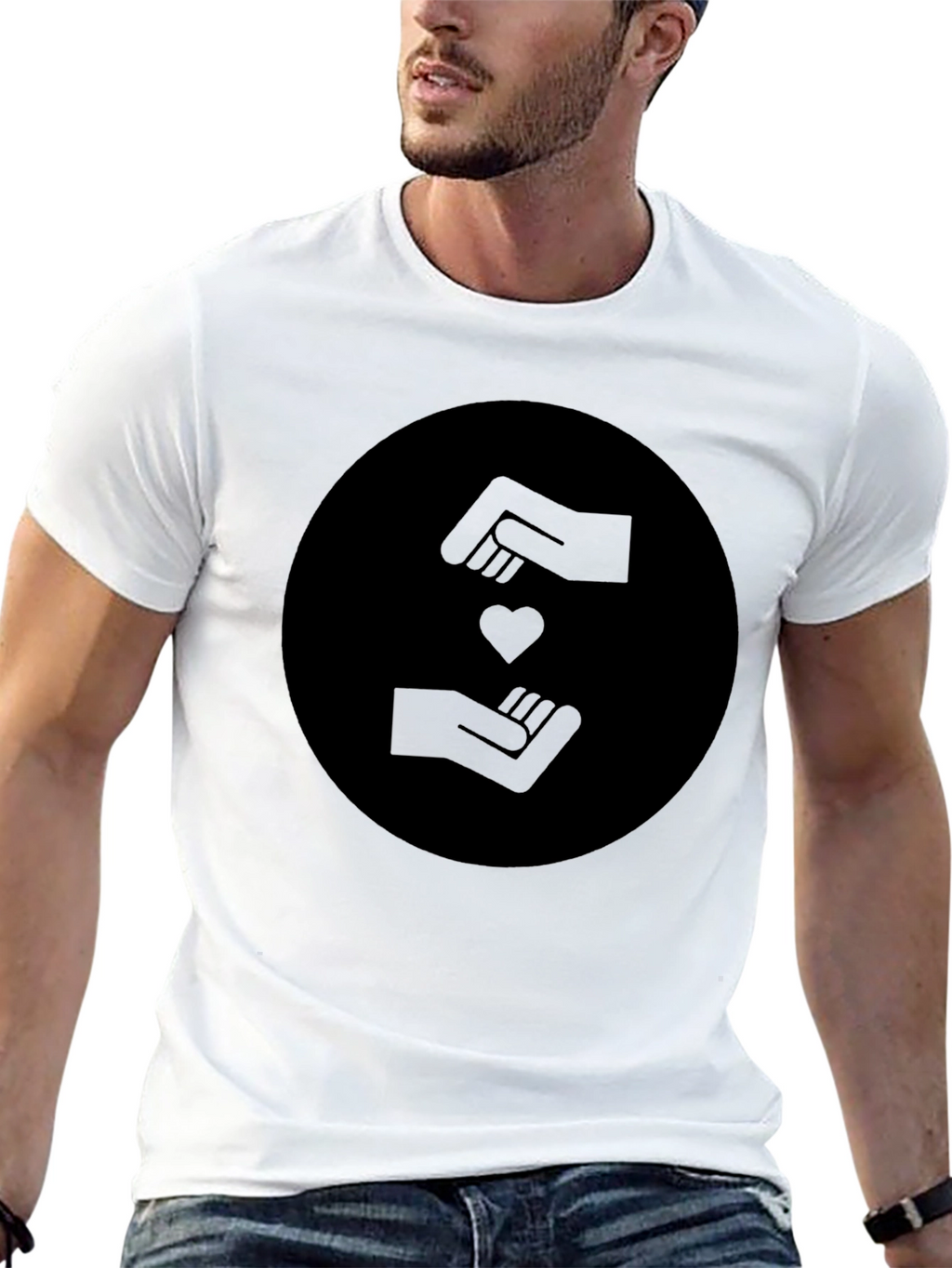 Heart Hands Graphic Black T-Shirt