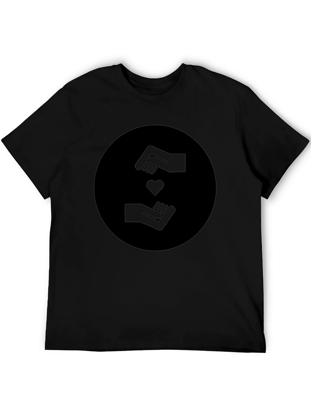 Heart Hands Graphic Black T-Shirt