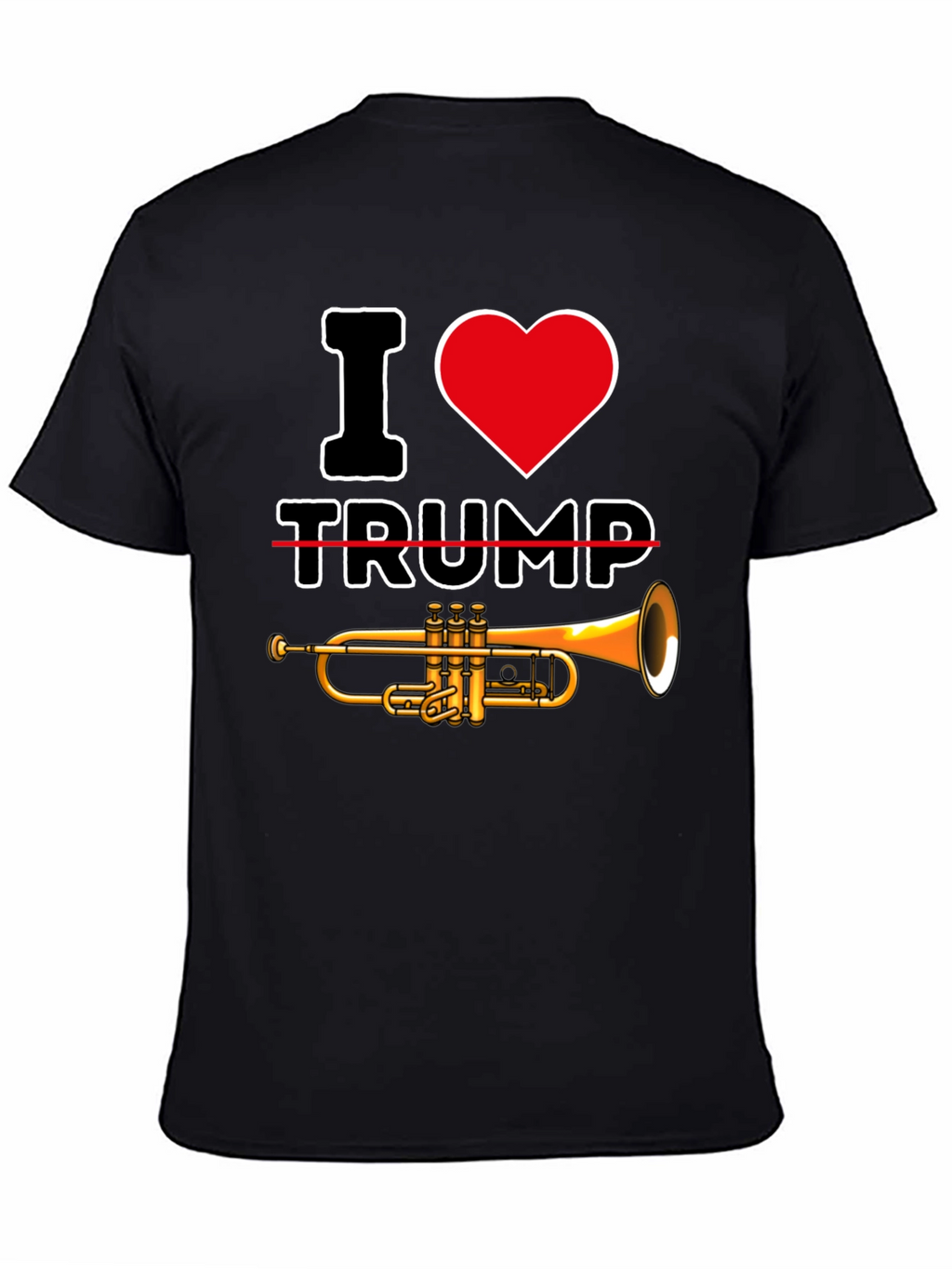I Heart Trump-et Black Graphic Tee