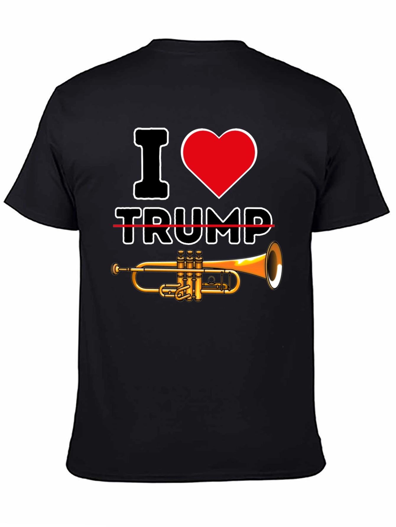 I Heart Trump-et Black Graphic Tee