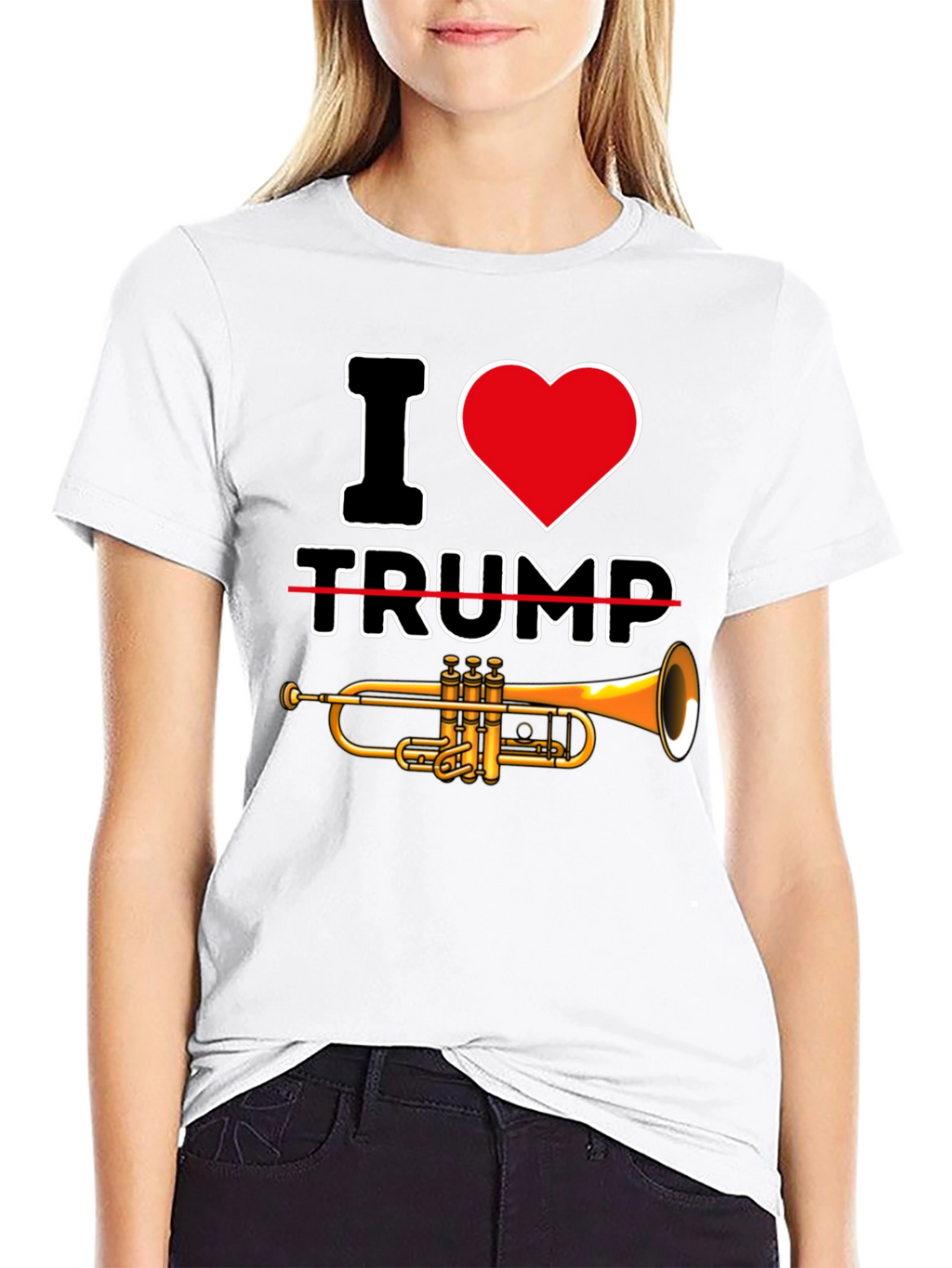 I Heart Trump-et Black Graphic Tee