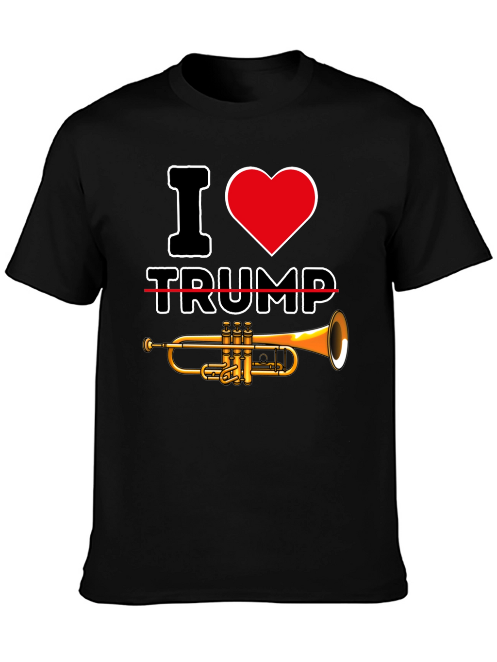I Heart Trump-et Black Graphic Tee