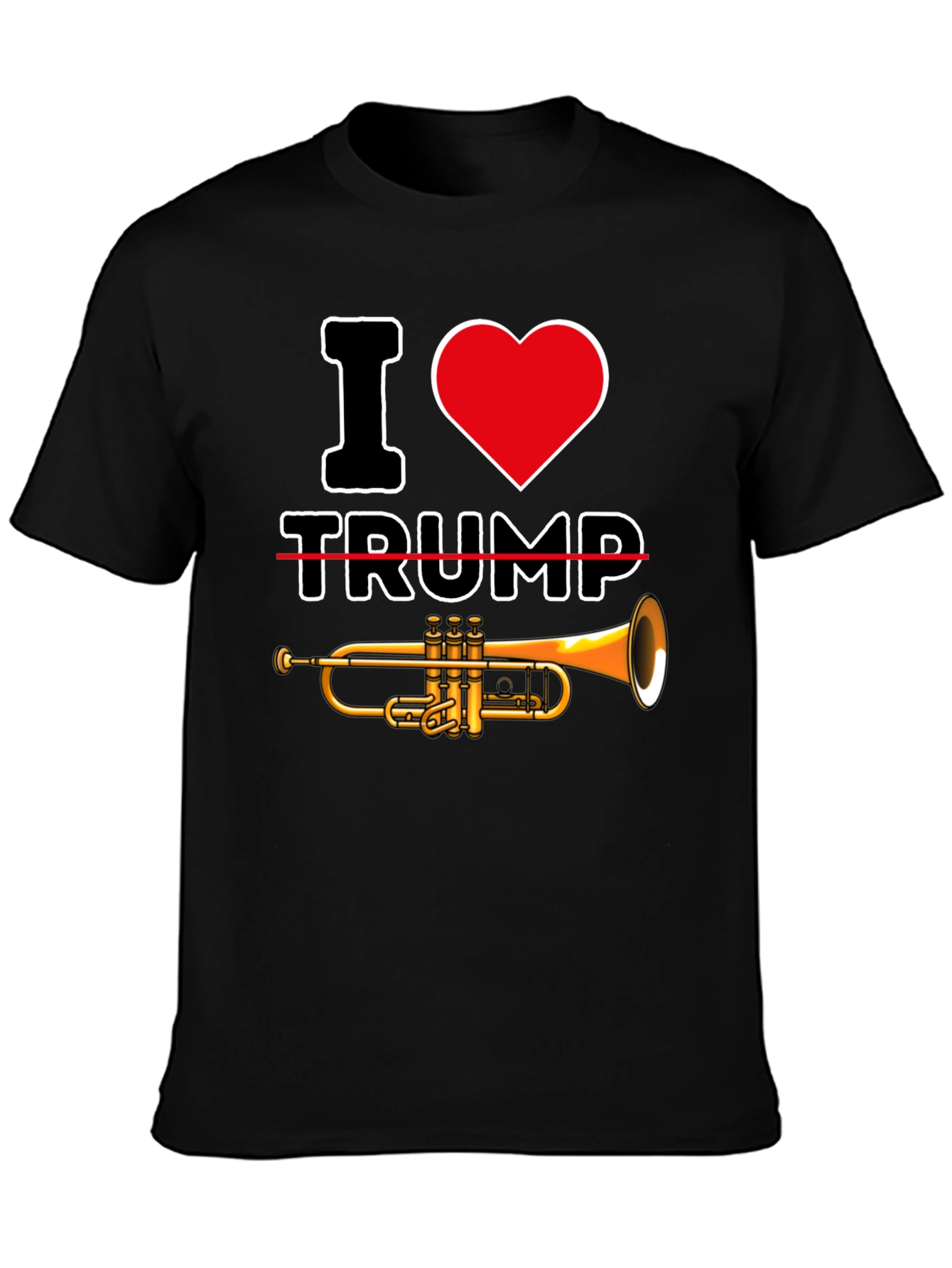 I Heart Trump-et Black Graphic Tee