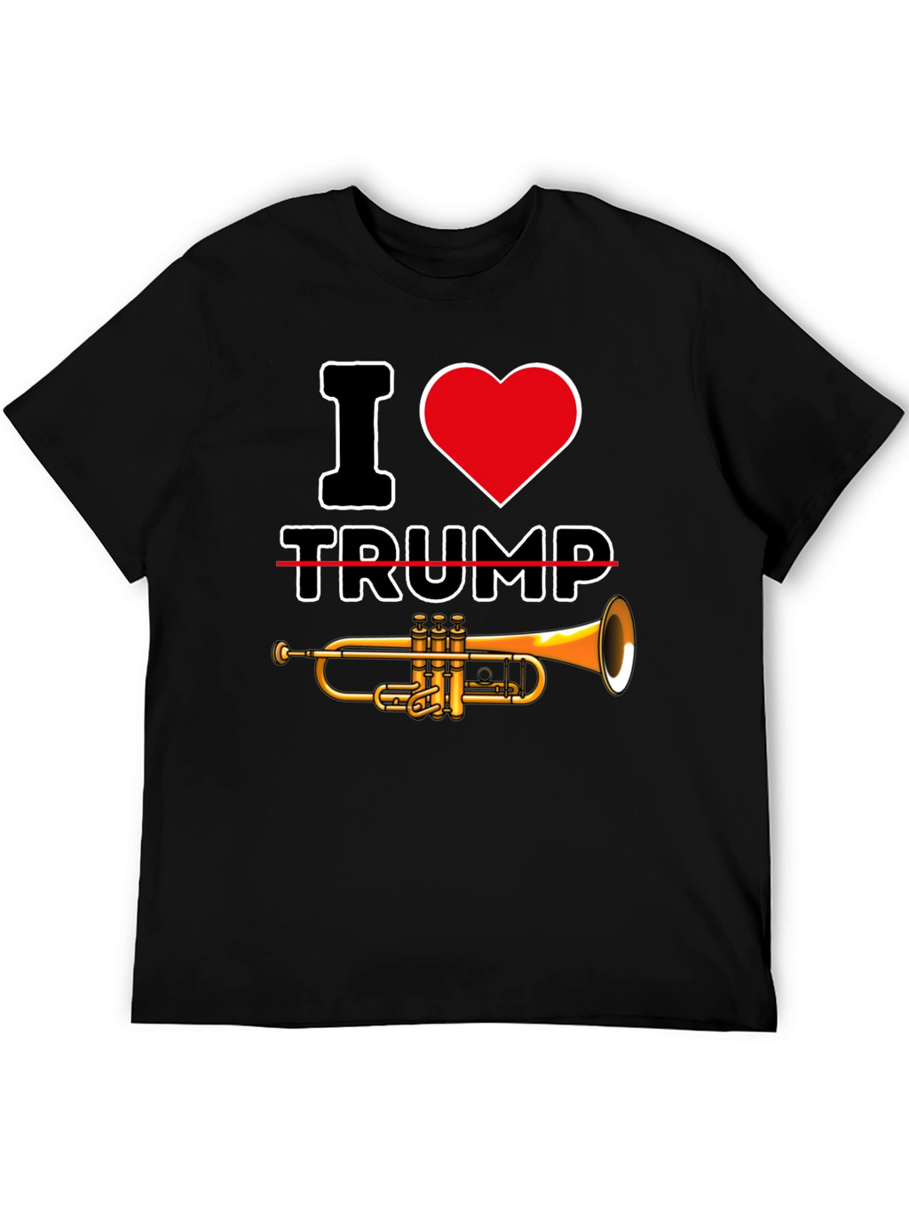 I Heart Trump-et Black Graphic Tee