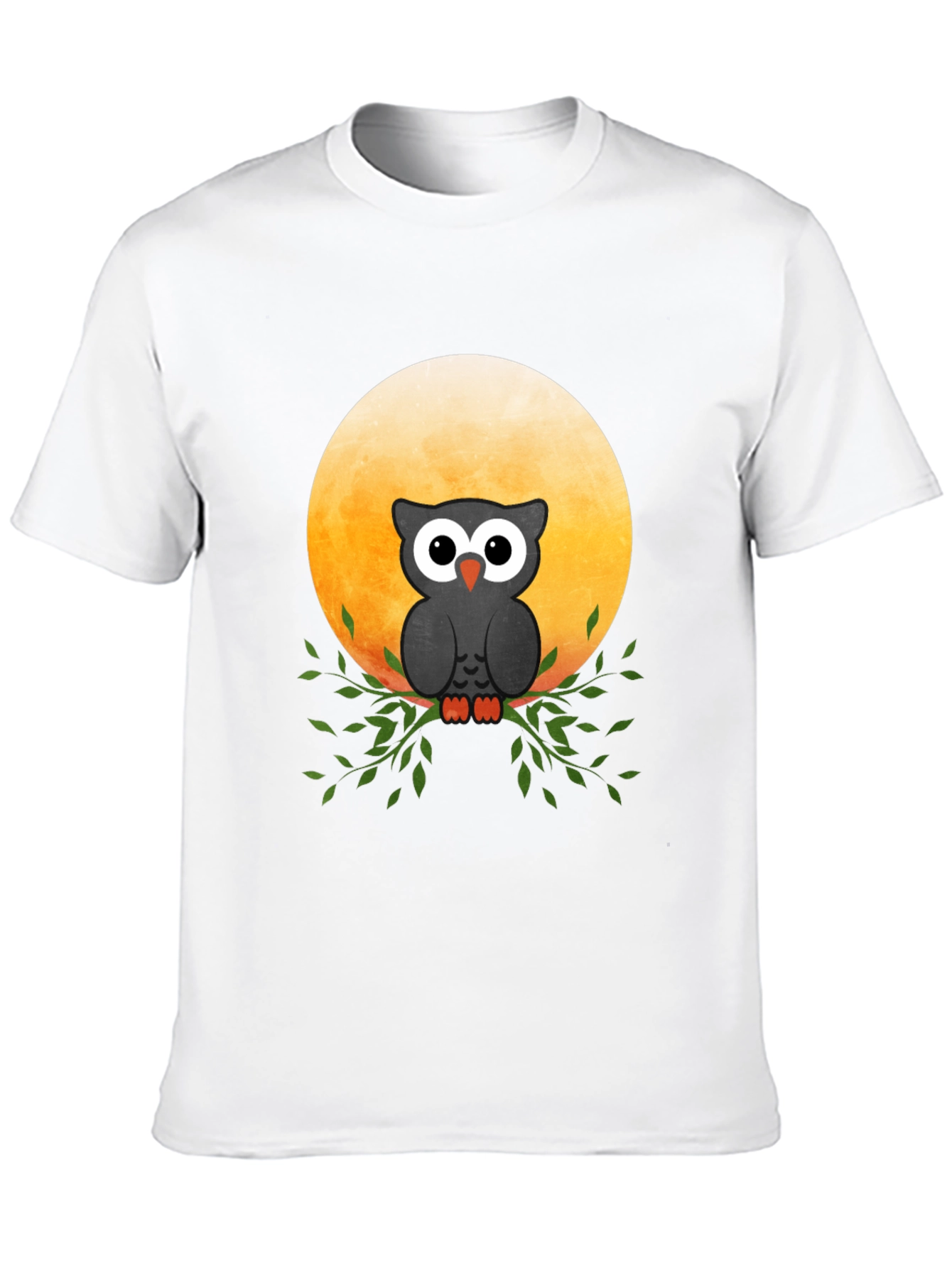Owl on the Moon Graphic Tee - Black
