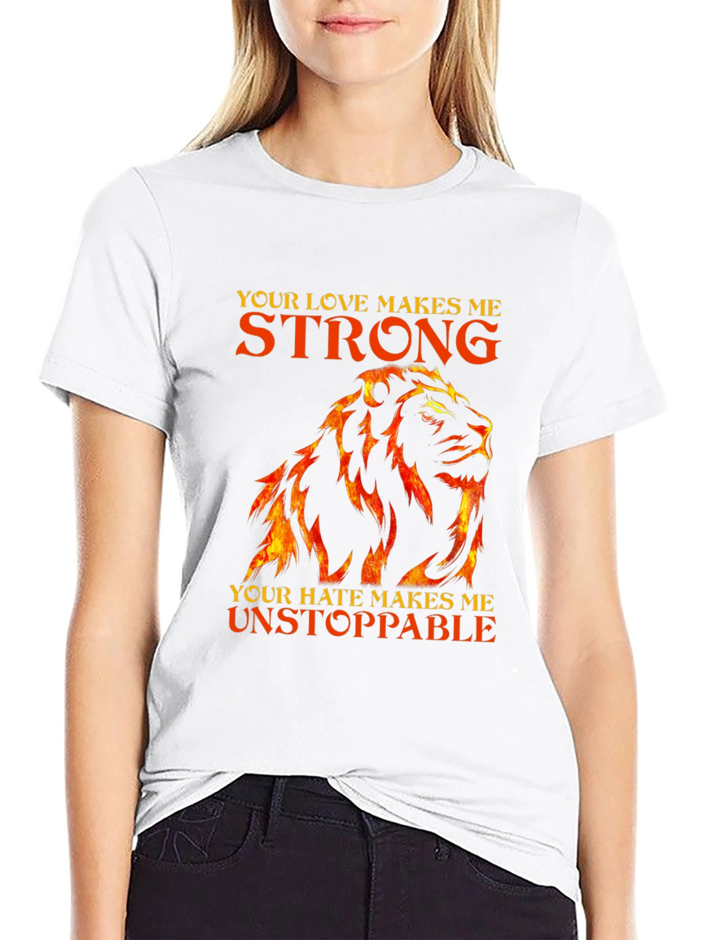 Lion Love Hate Graphic T-Shirt - Strong Unstoppable