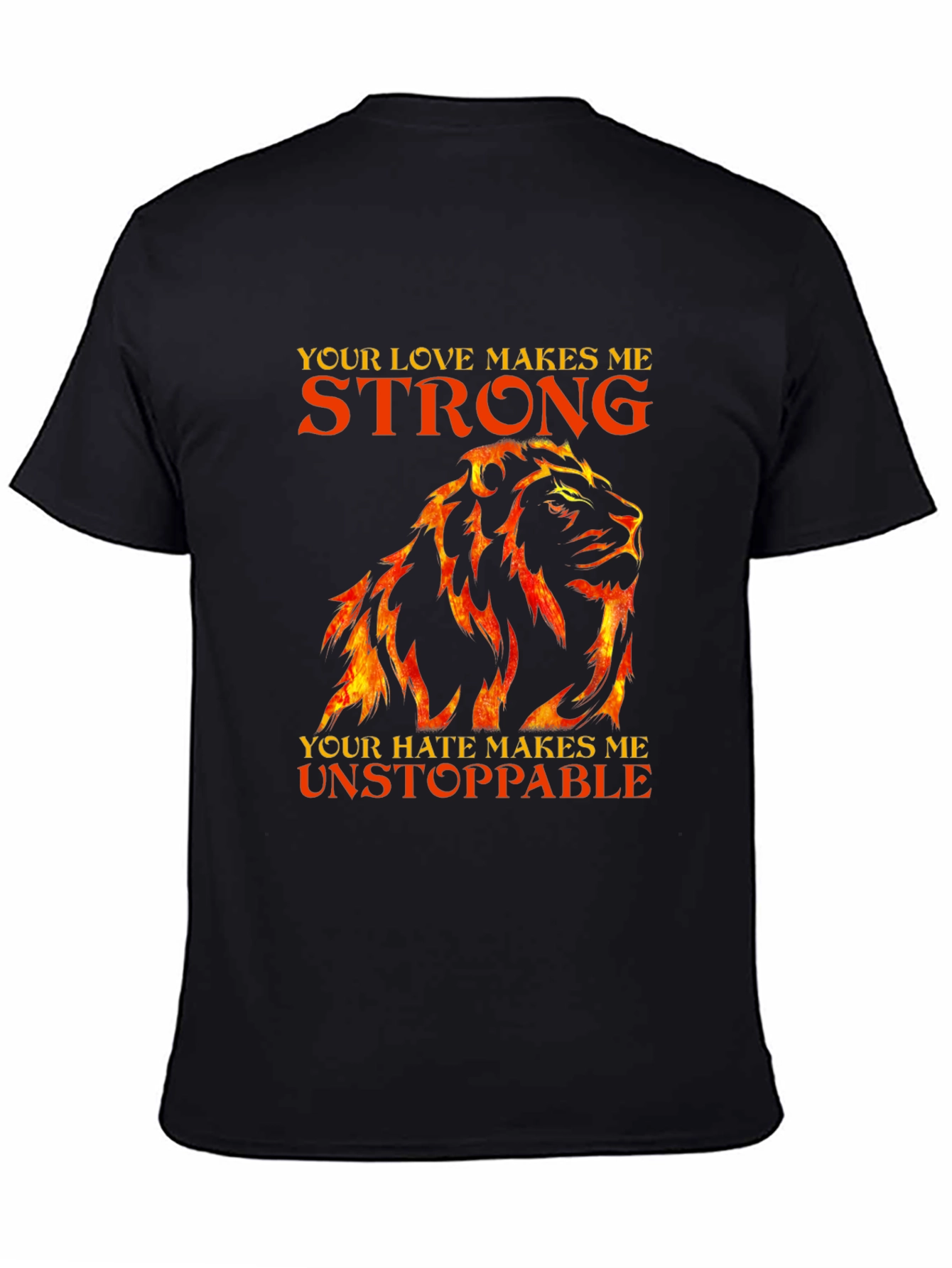 Lion Love Hate Graphic T-Shirt - Strong Unstoppable