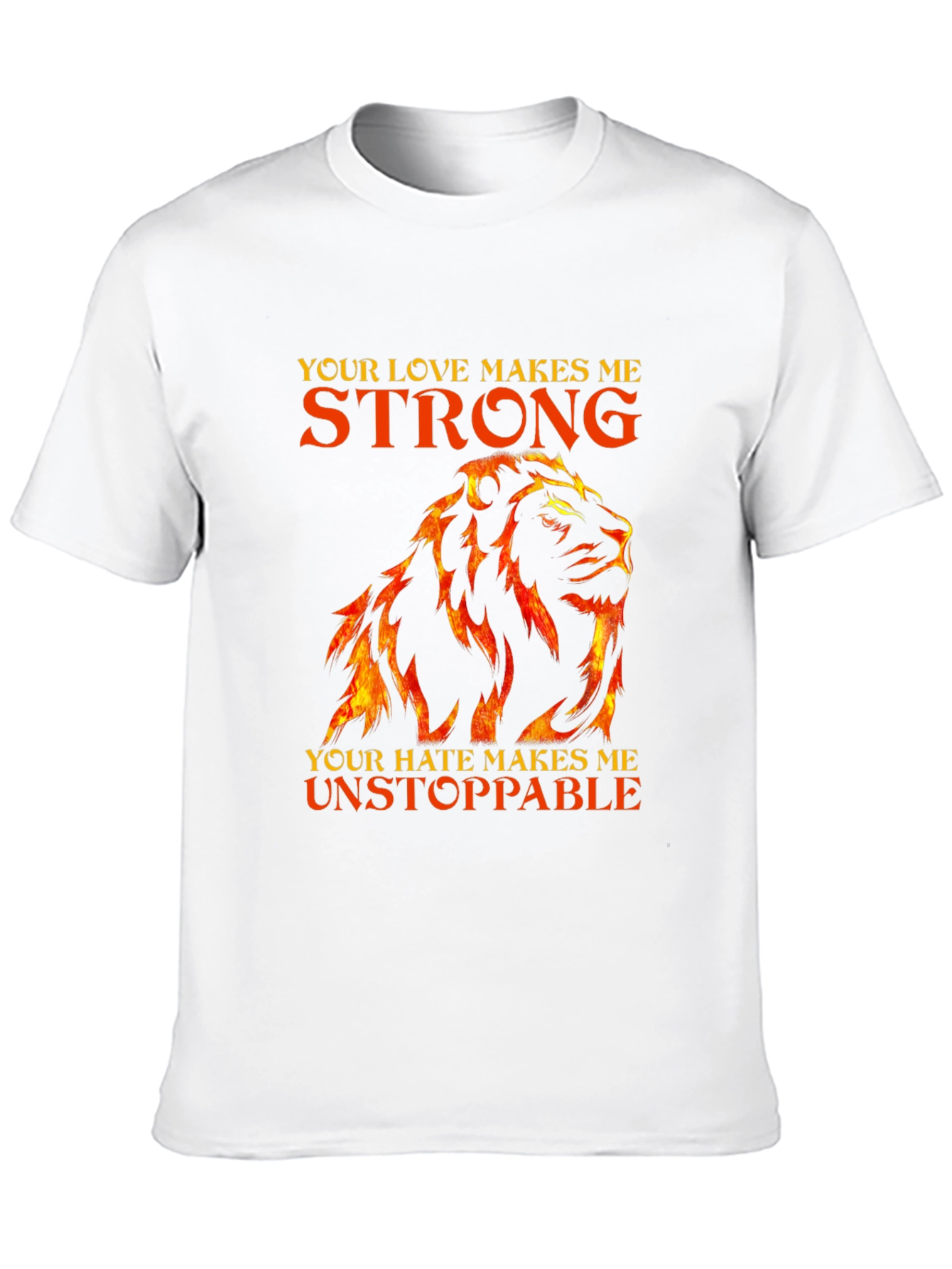 Lion Love Hate Graphic T-Shirt - Strong Unstoppable