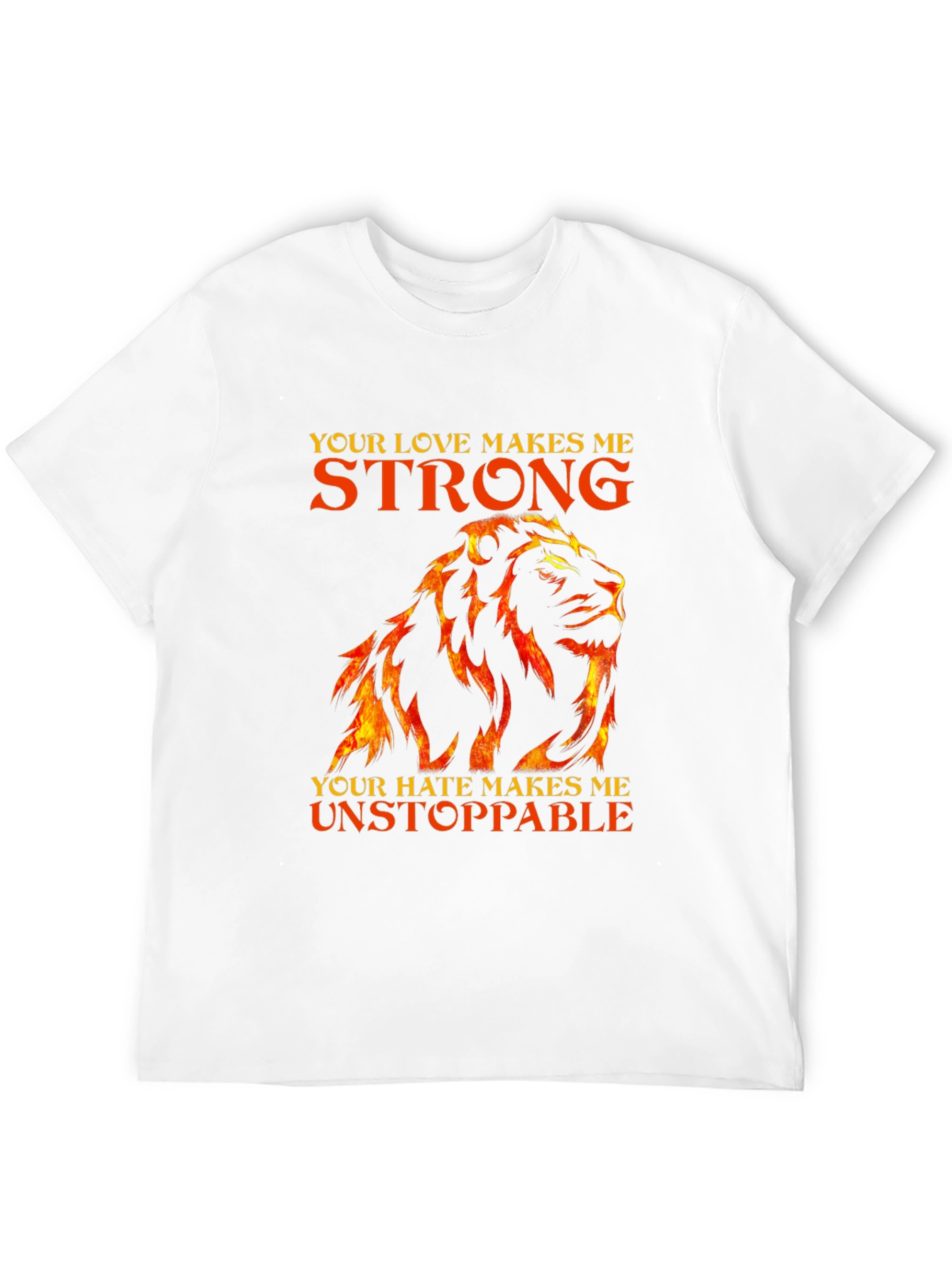 Lion Love Hate Graphic T-Shirt - Strong Unstoppable