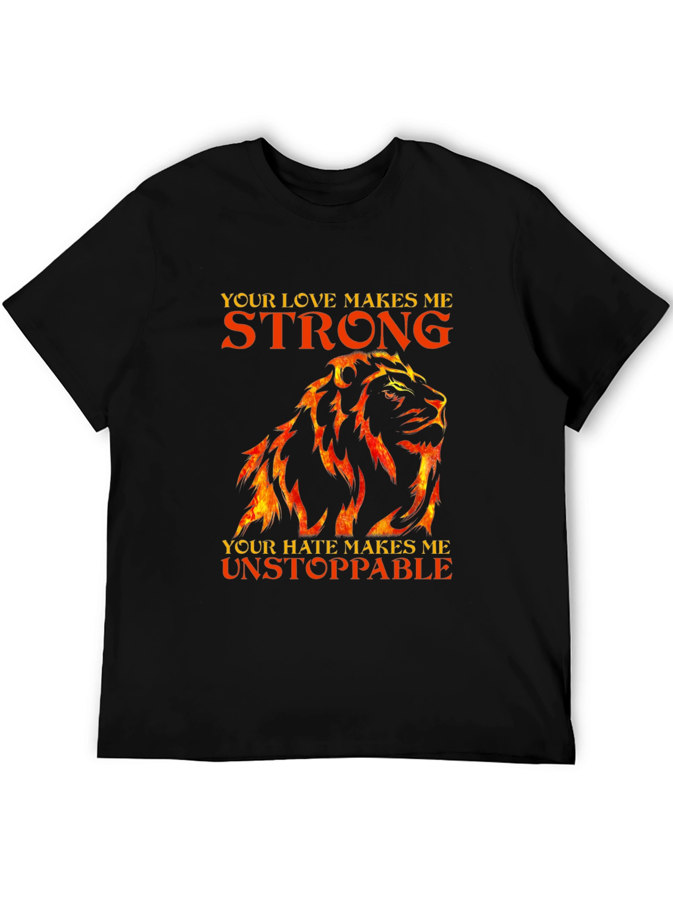 Lion Love Hate Graphic T-Shirt - Strong Unstoppable